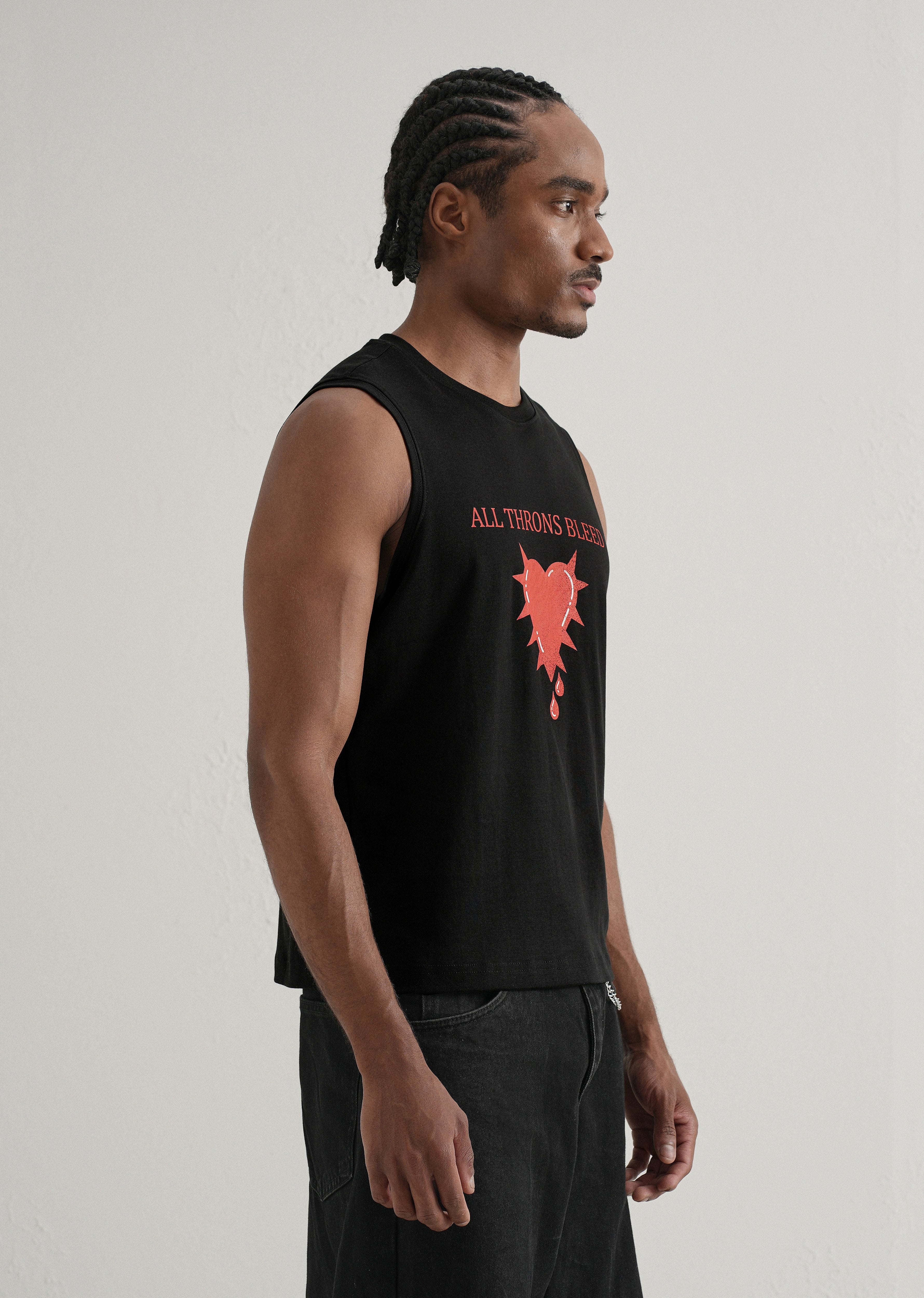 Midnight Black Printed Tank