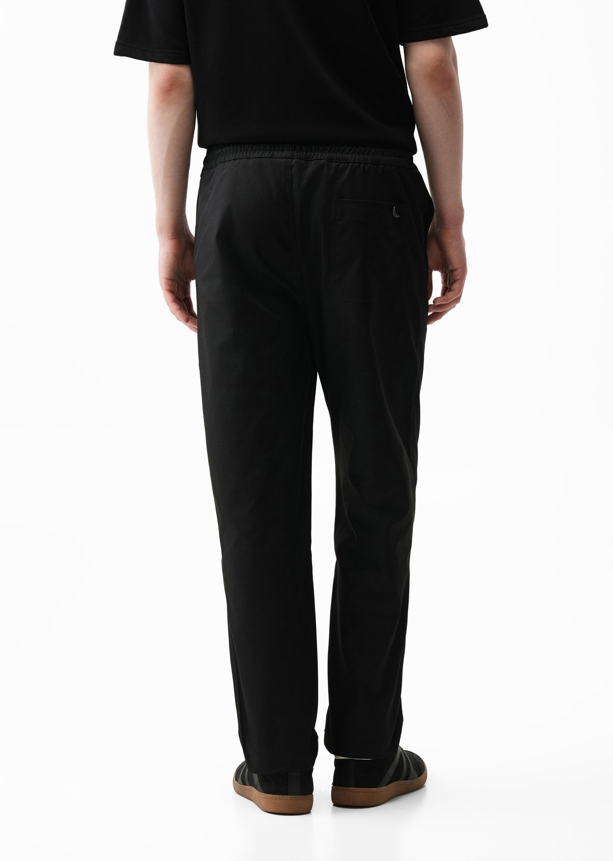 Black Relaxed Drawstring Trousers