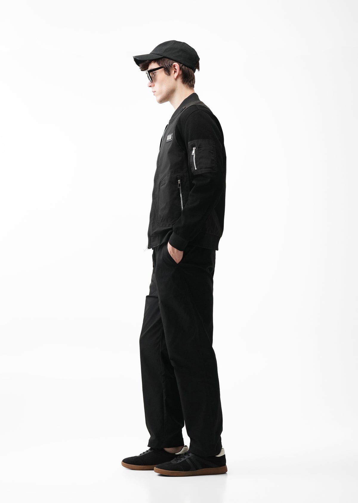 Black Relaxed Drawstring Trousers