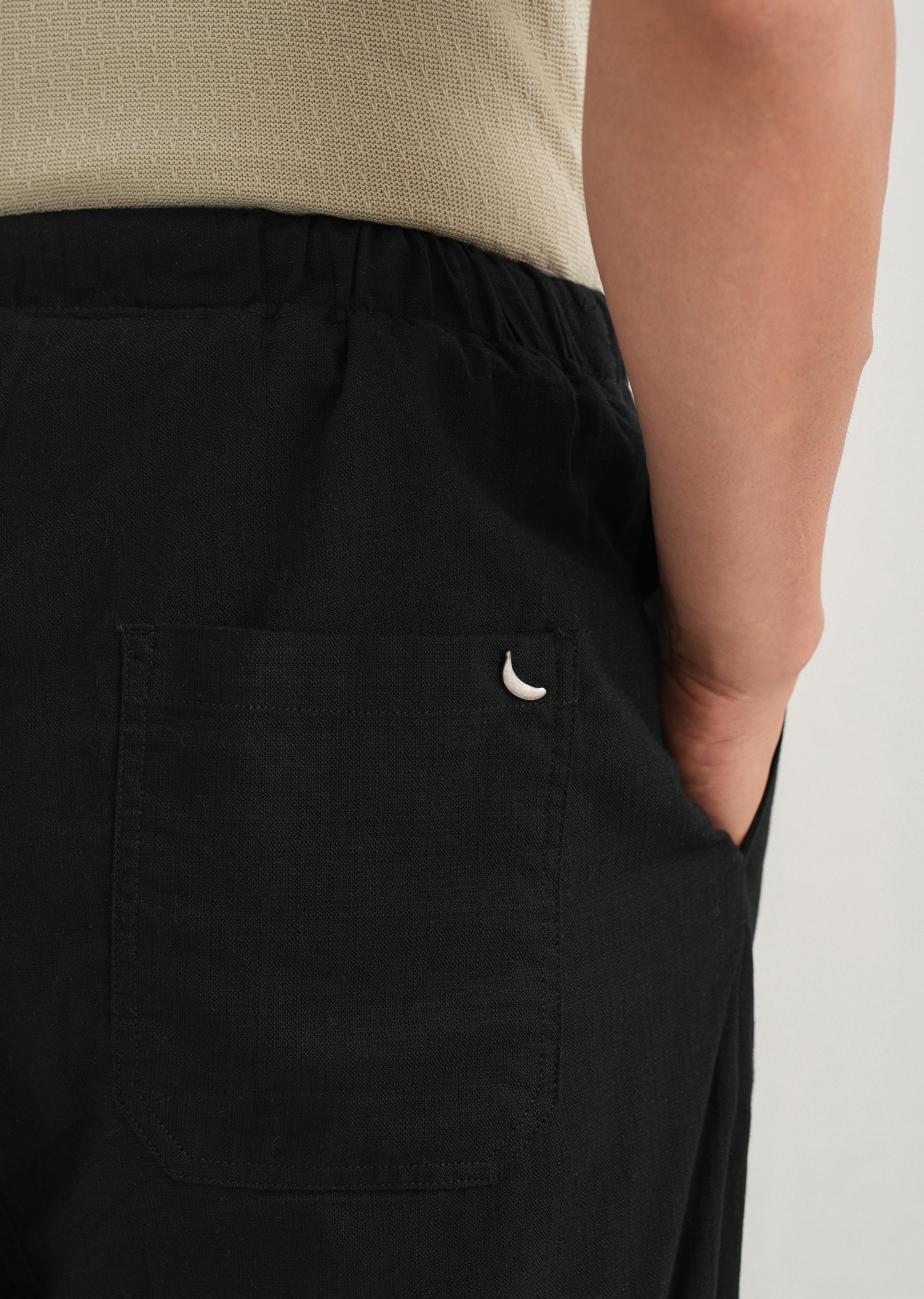 Black Relaxed Fit Cotton Trouser