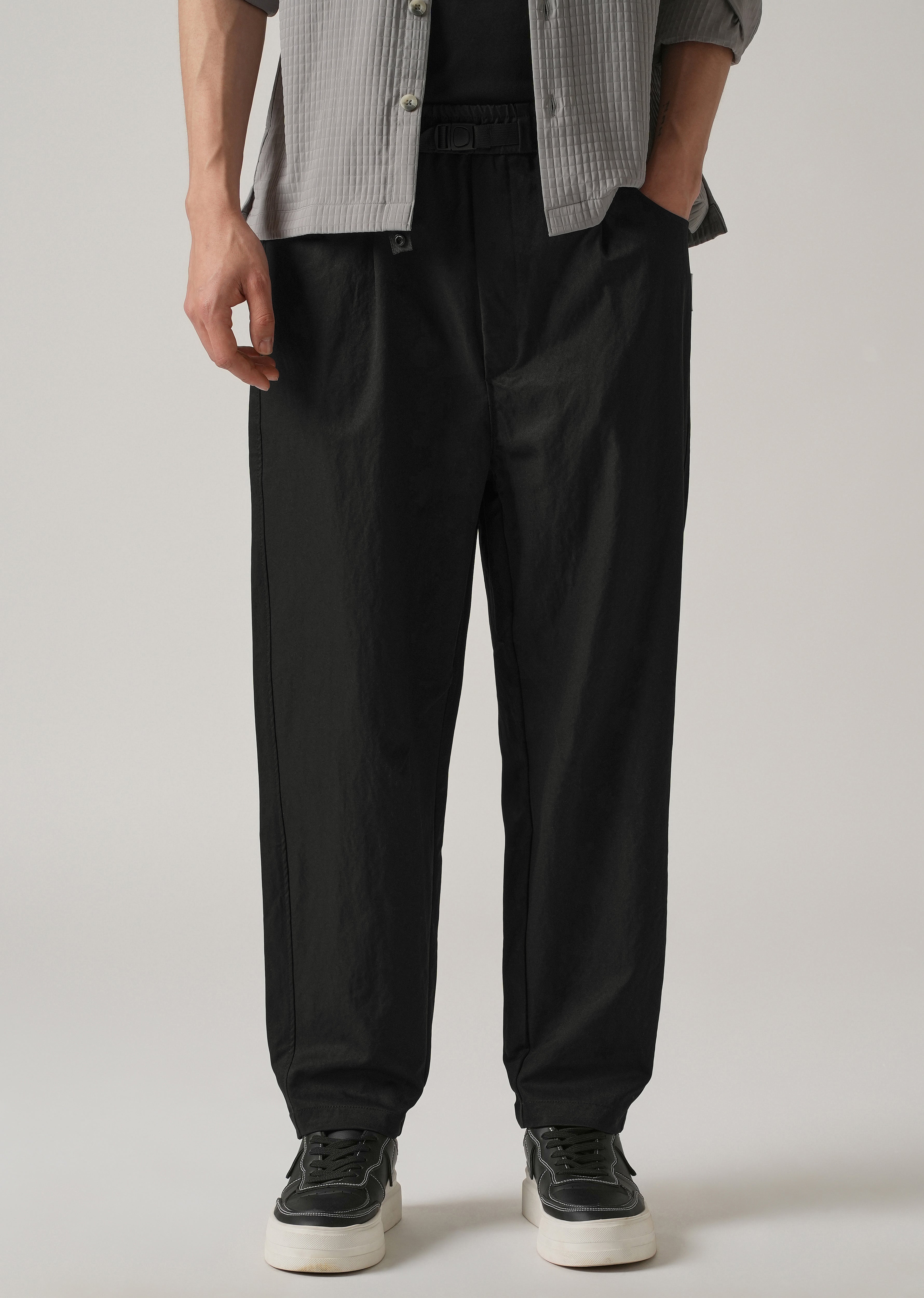 Black Twill Relaxed Fit Pant