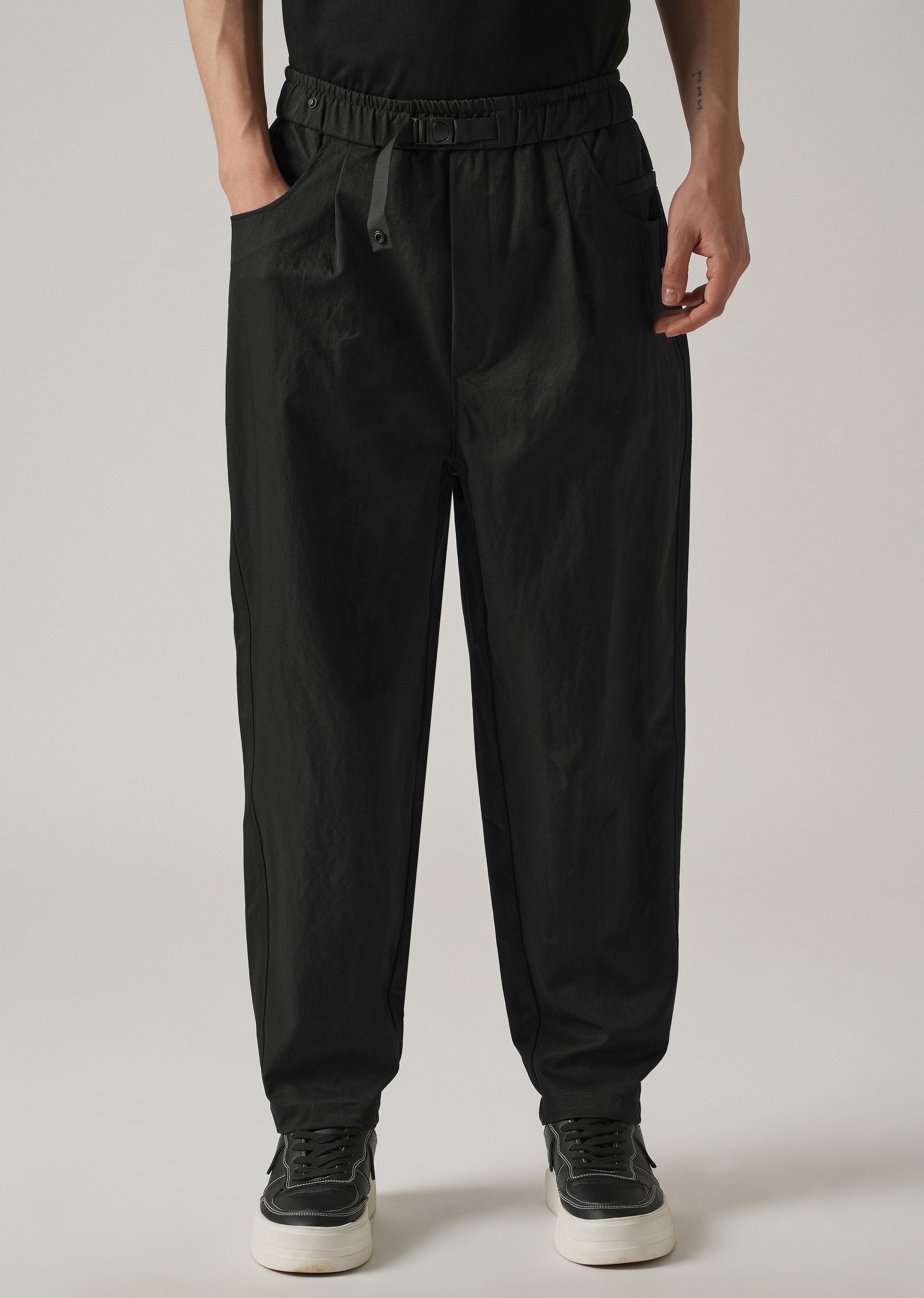Black Twill Relaxed Fit Pant