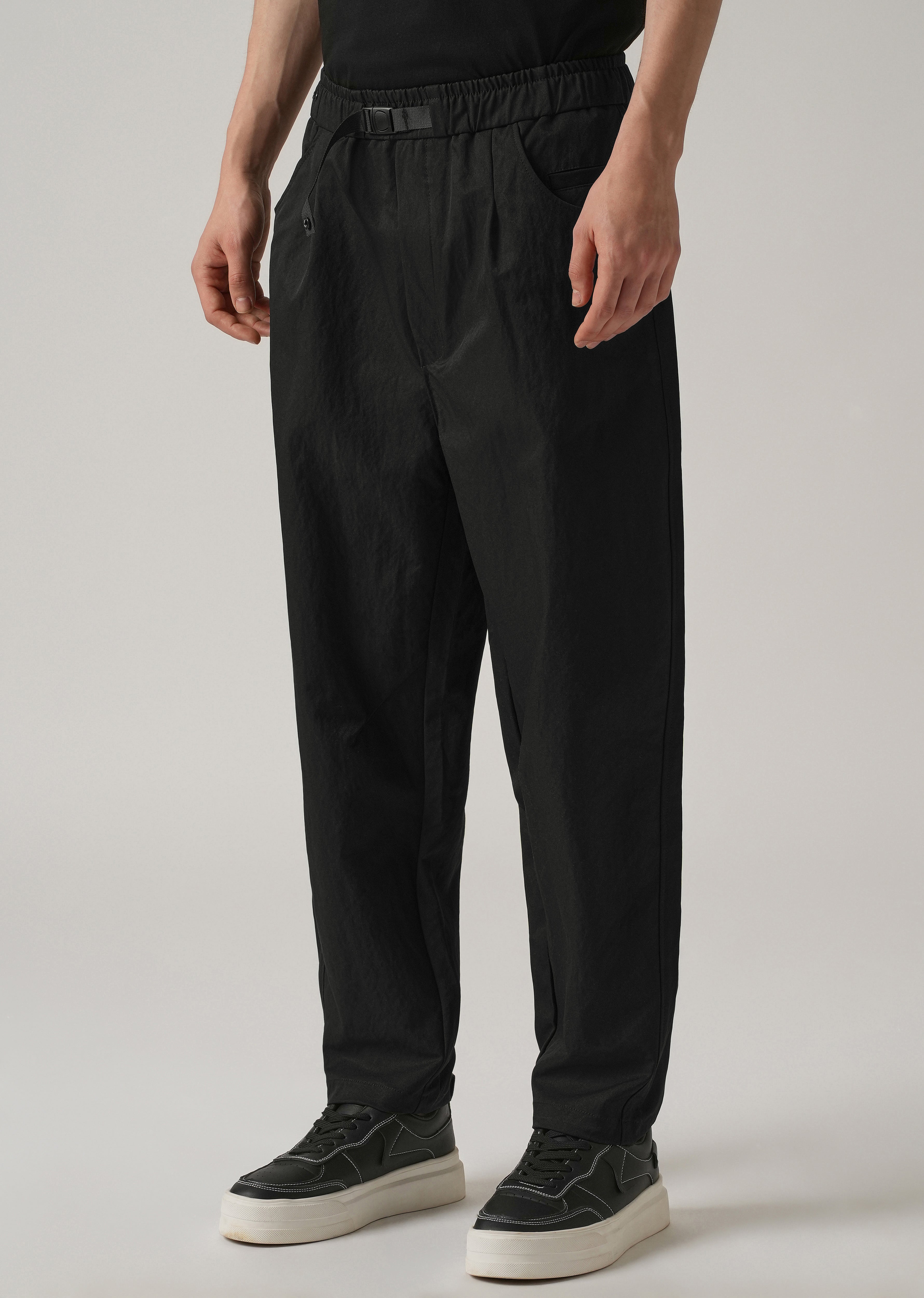 Black Twill Relaxed Fit Pant