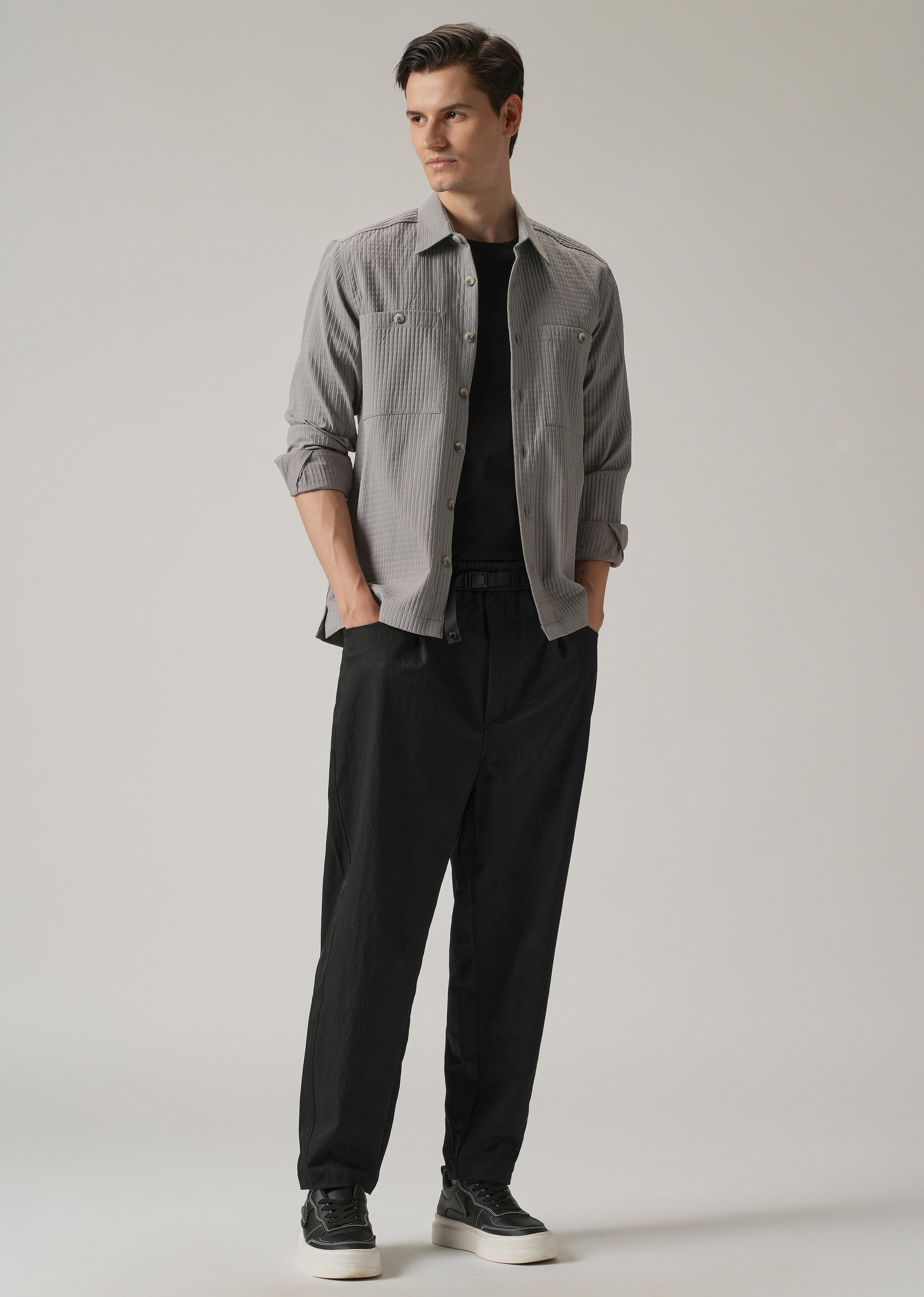 Black Twill Relaxed Fit Pant