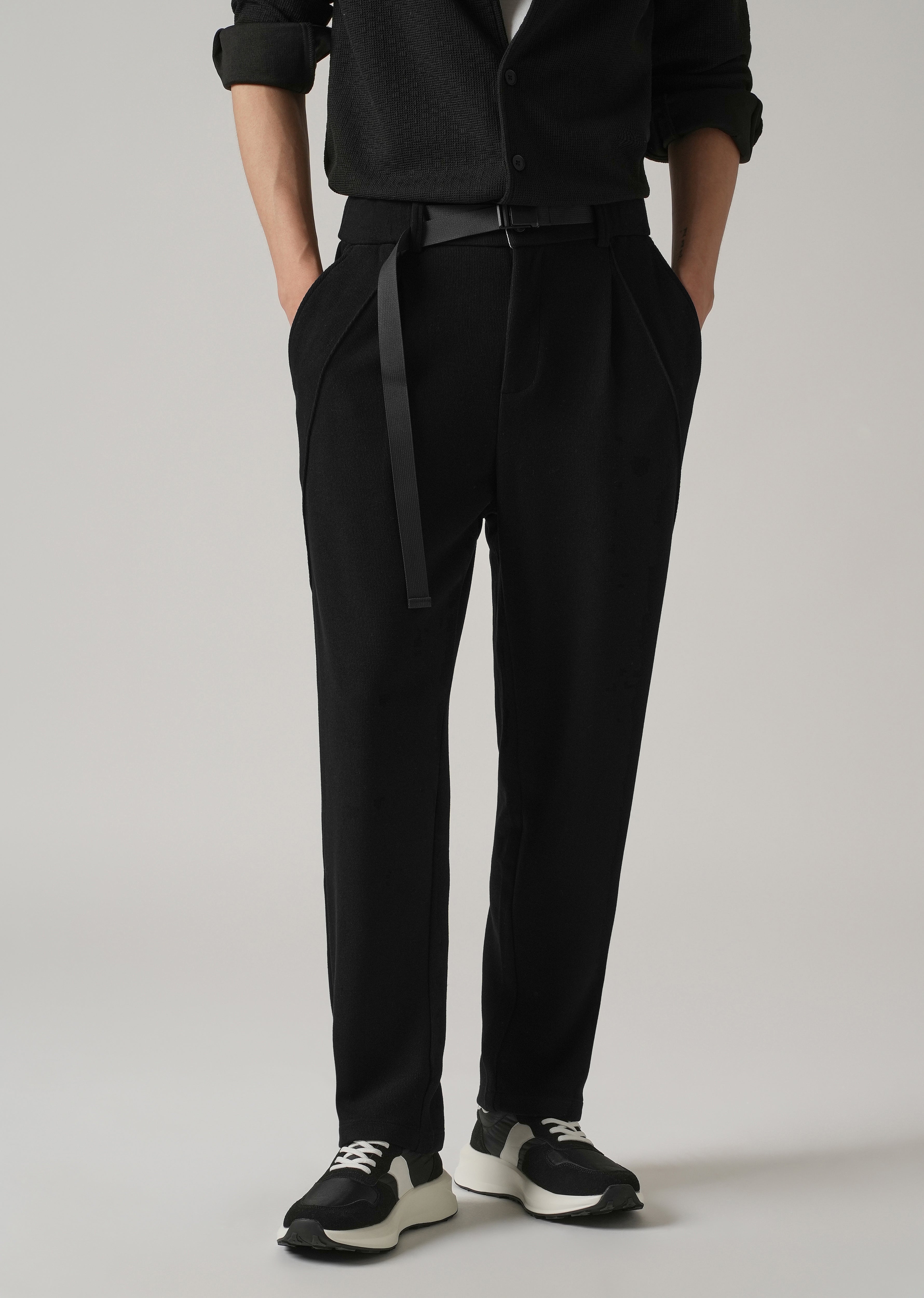 Black Corduroy Relaxed Fit Pant