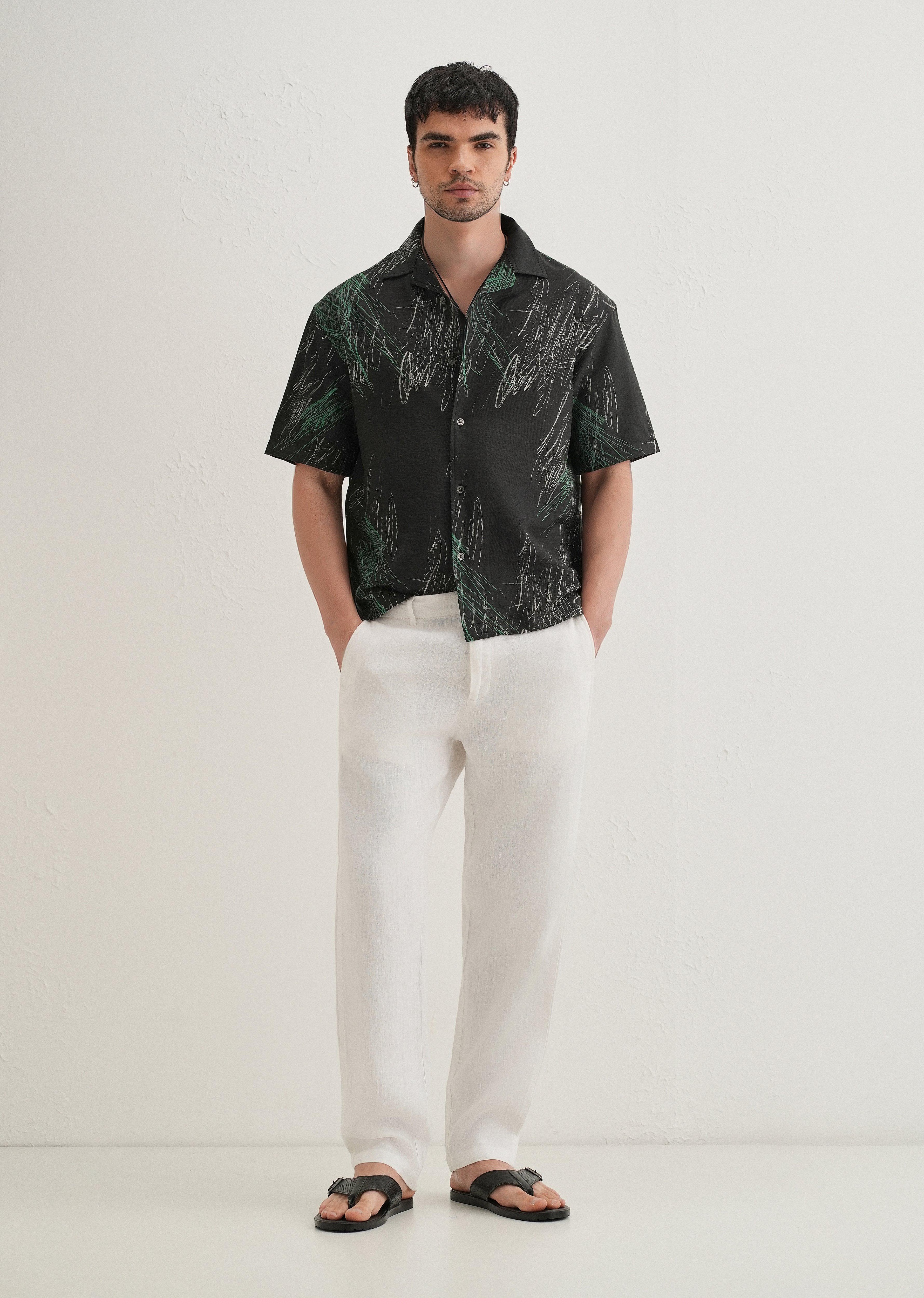 Black Scribble Printed Shirt