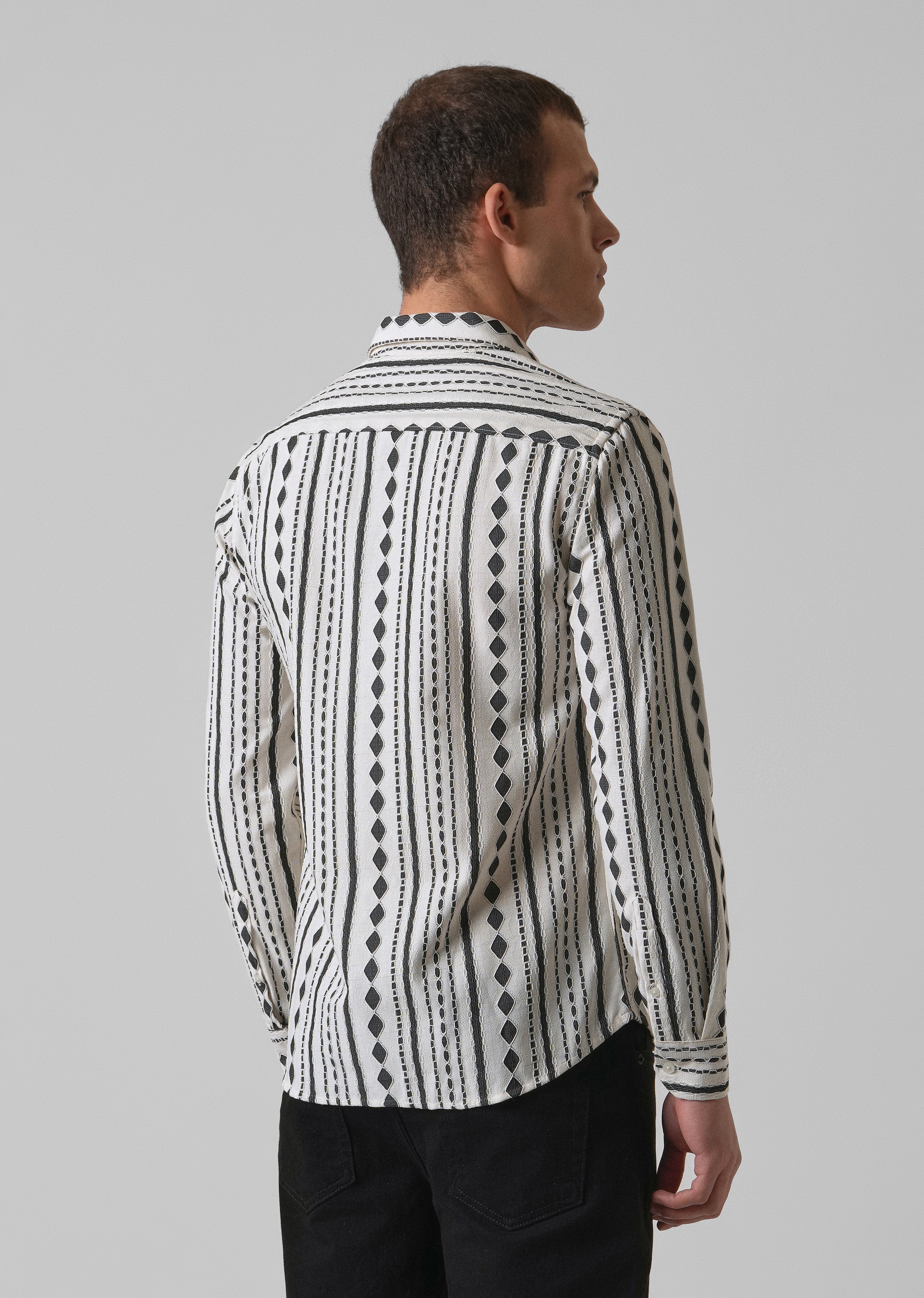 Sable Black Self Pattern Shirt