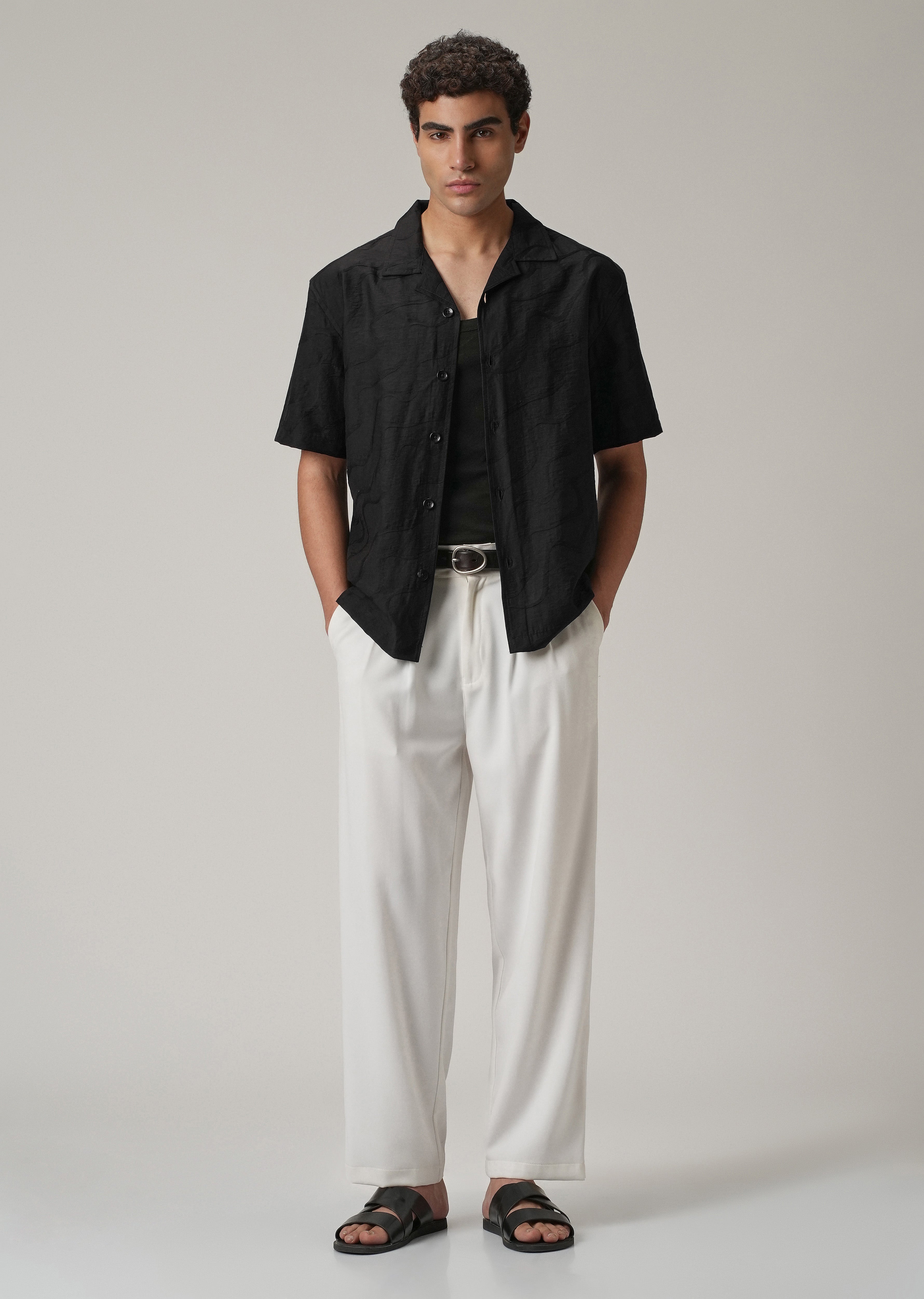 Black Self Pattern Shirt