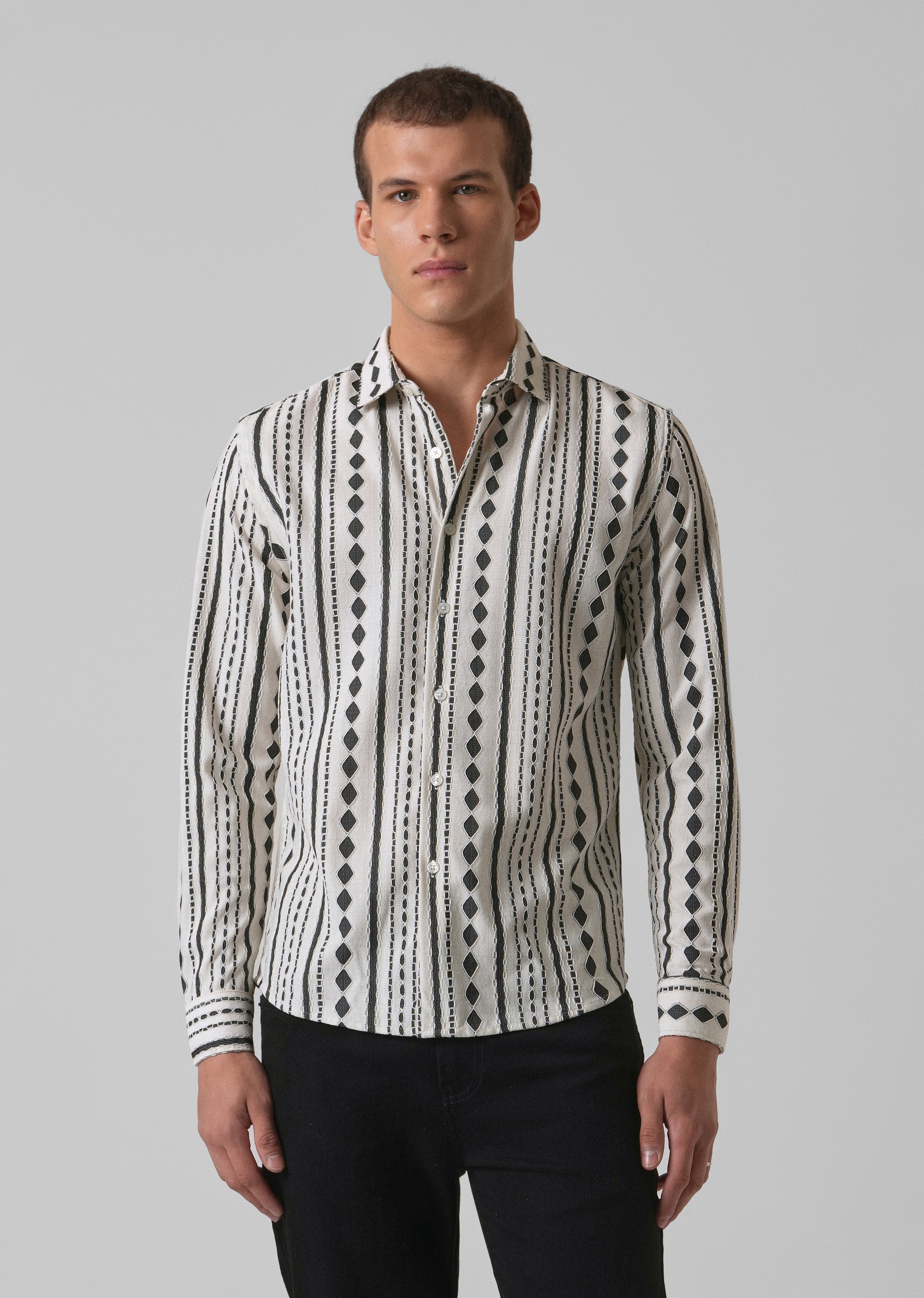 Sable Black Self Pattern Shirt
