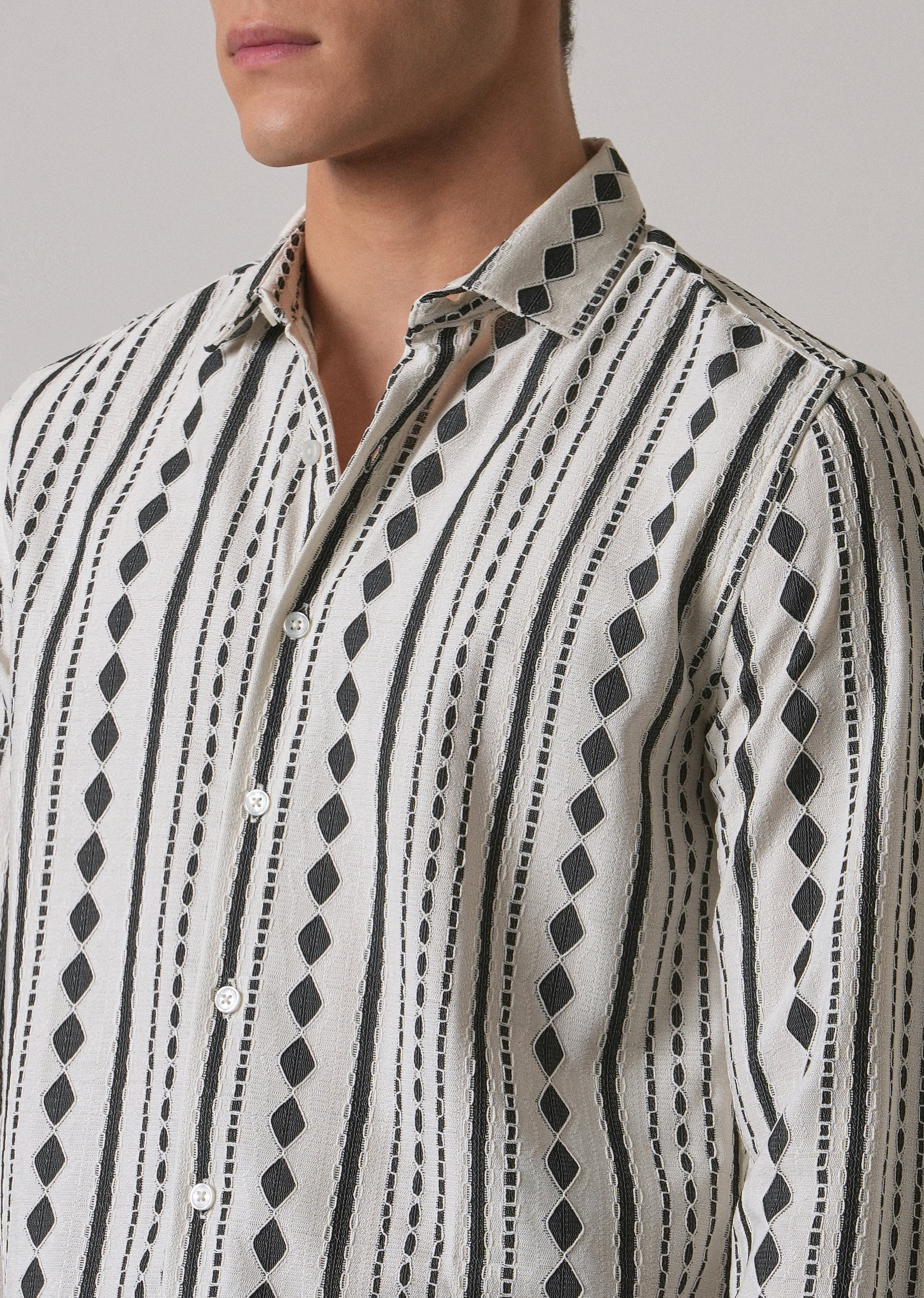 Sable Black Self Pattern Shirt