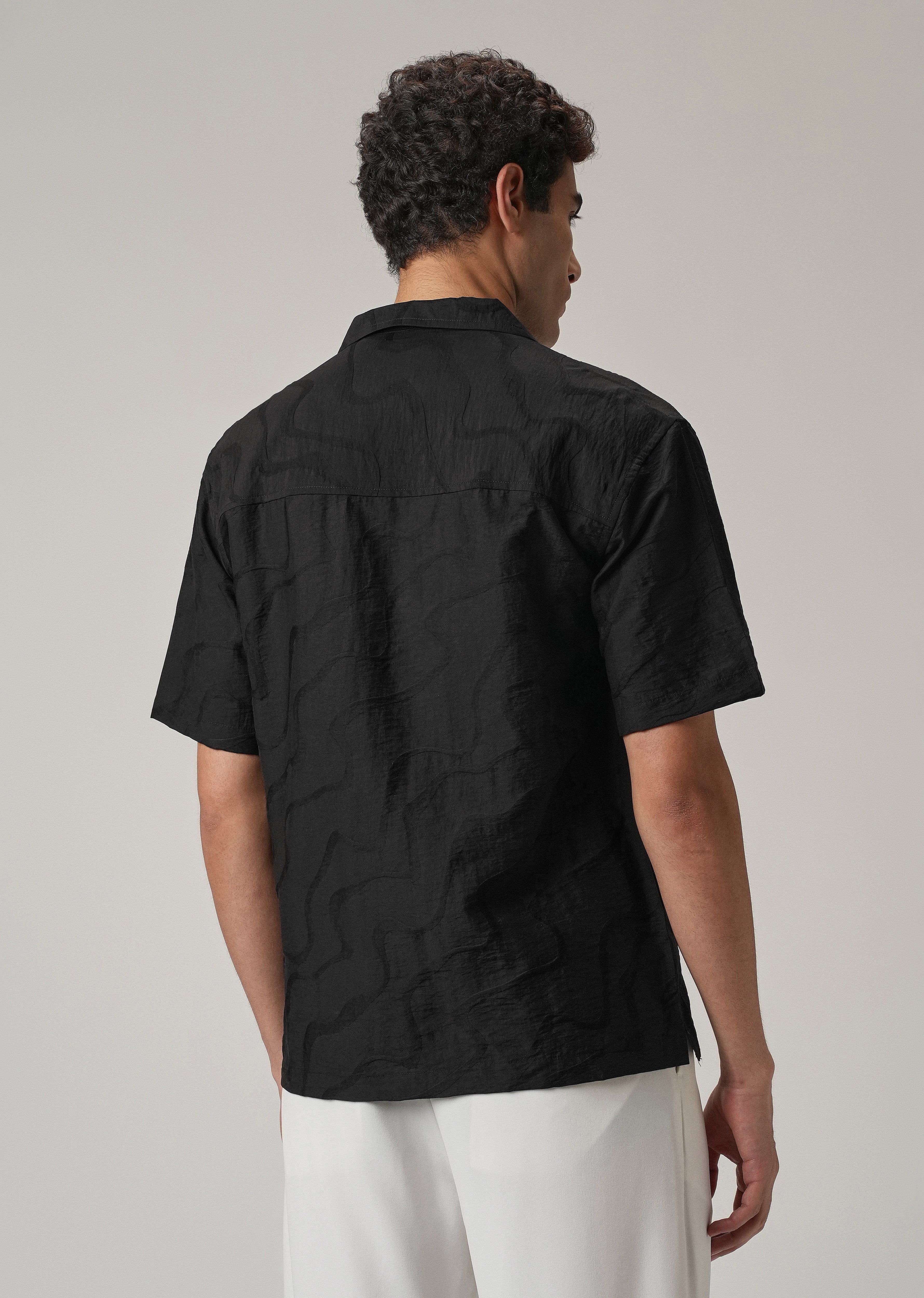 Black Self Pattern Shirt