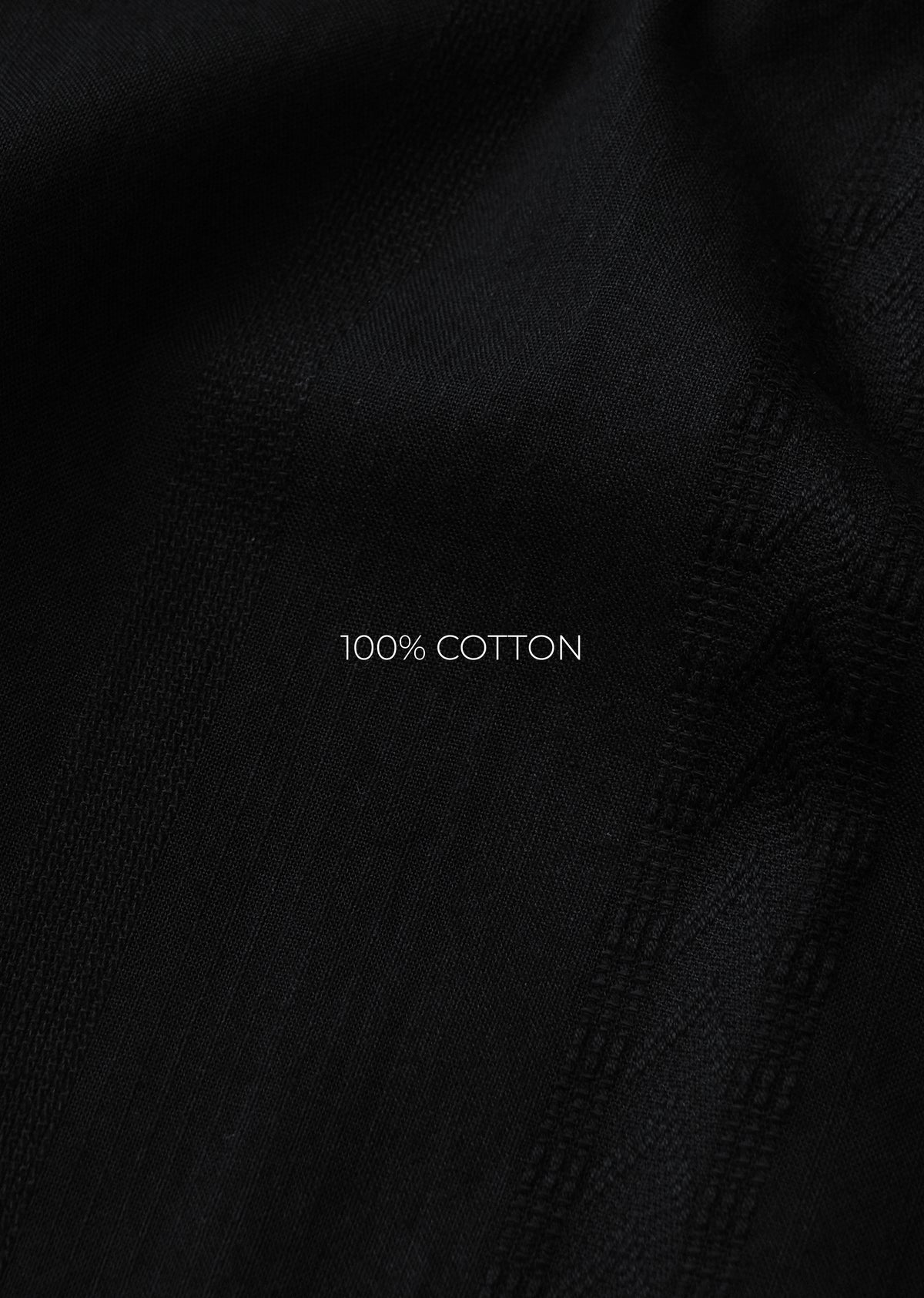 Black Self Stripe Cotton Shirt