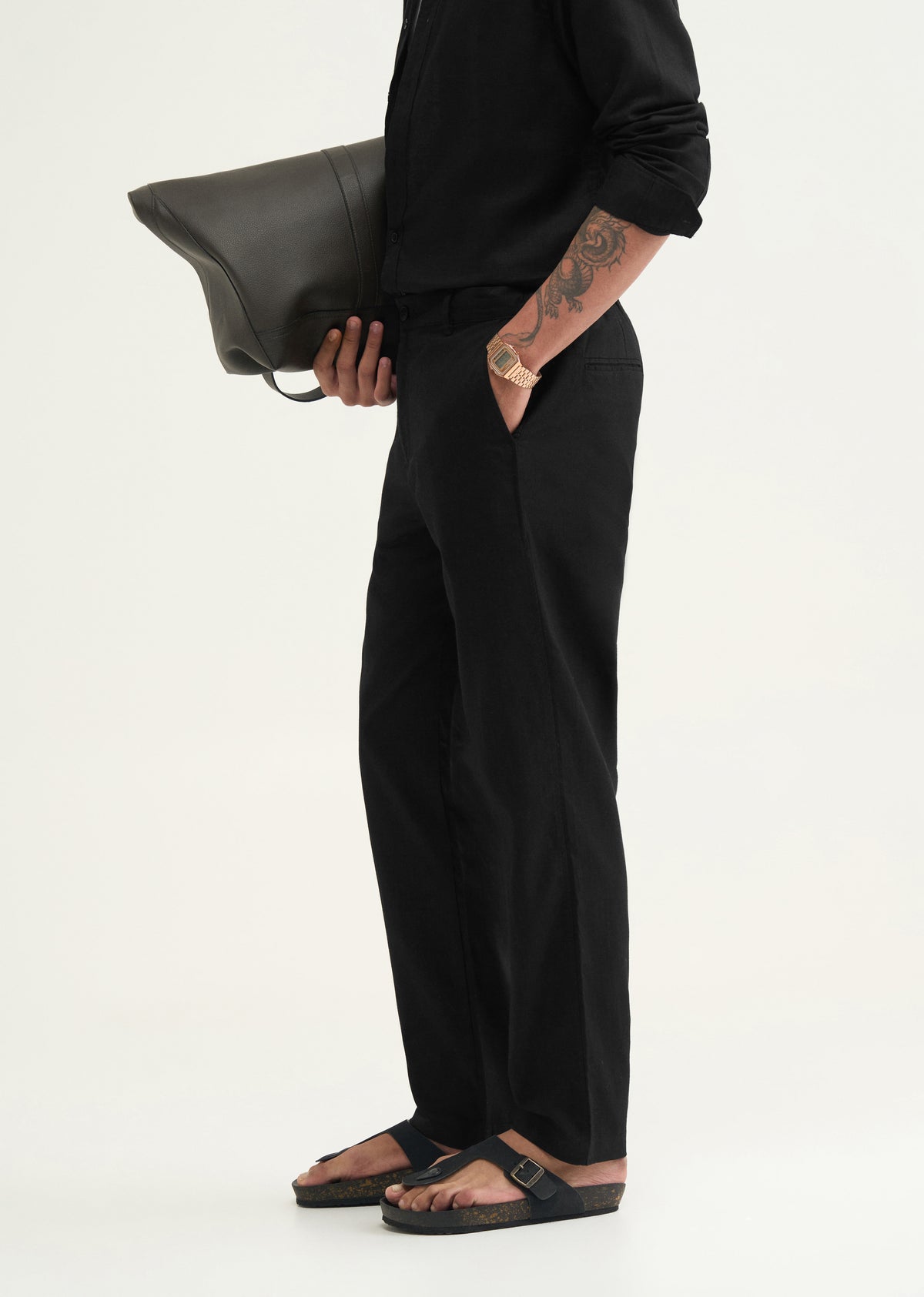Black Semi-Elasticated Trouser