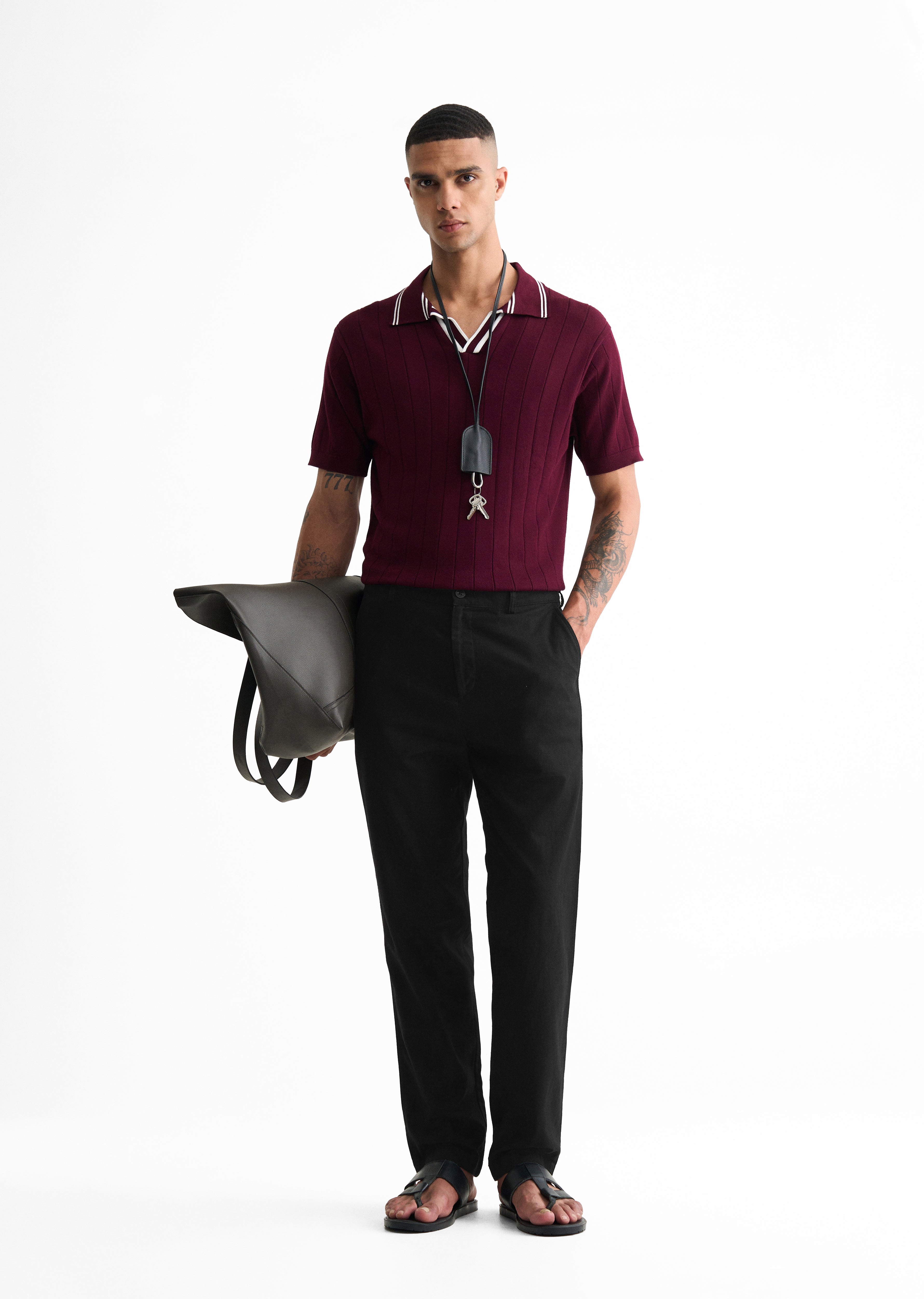 Black Semi-Elasticated Relaxed Fit Trouser