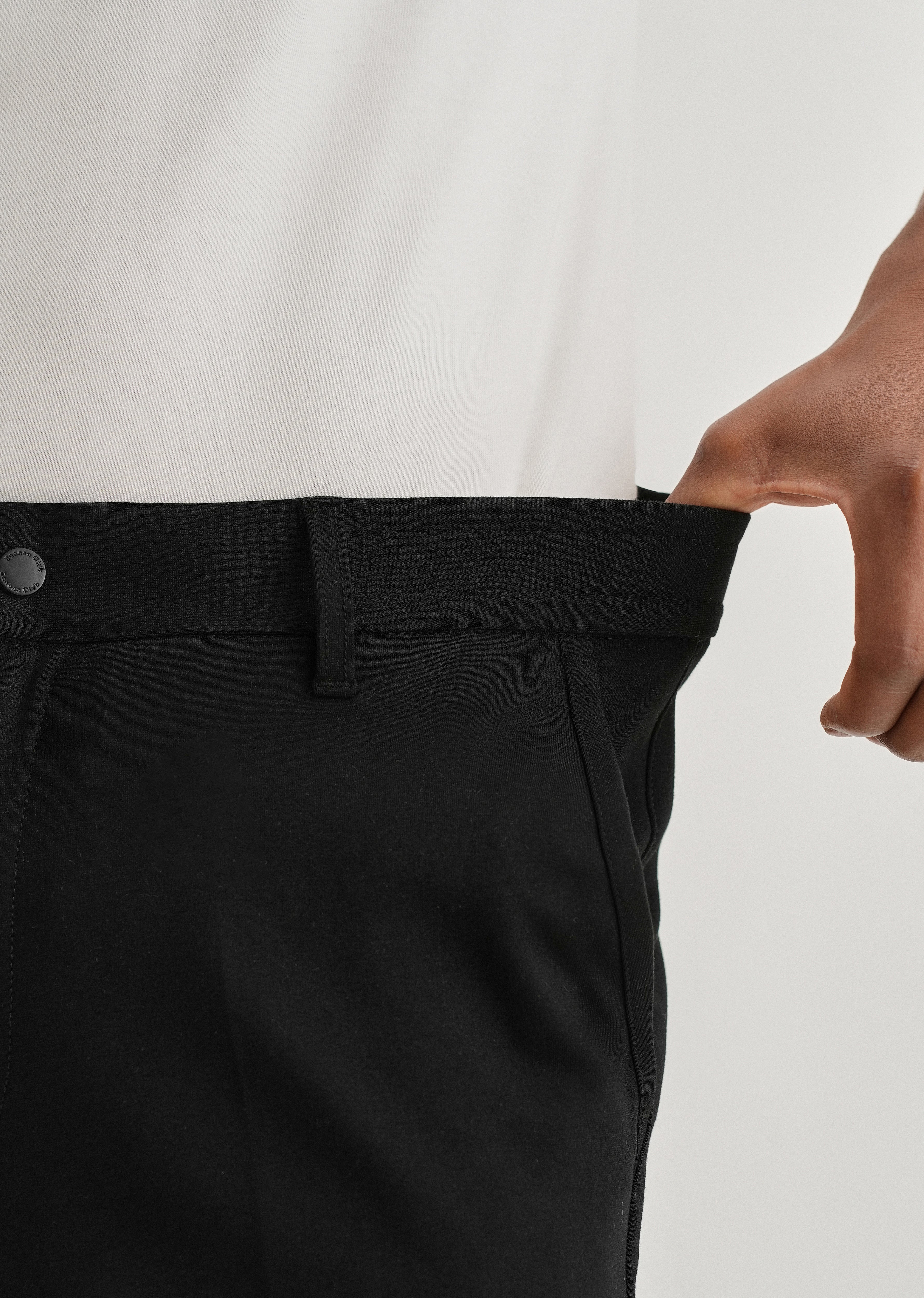 Black Semi Elasticated Slim Fit Trouser