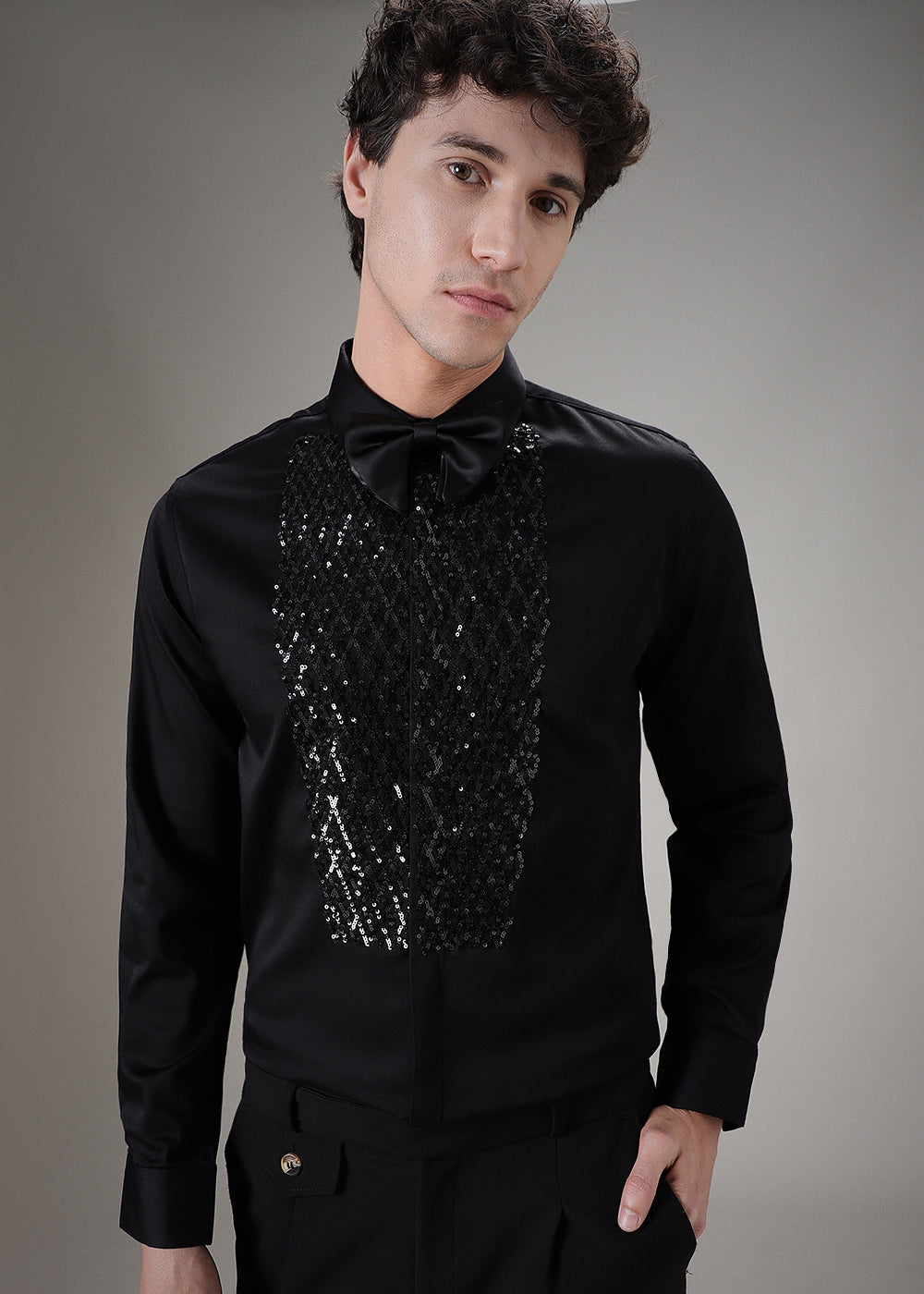 Black Sequence Designer Shirt