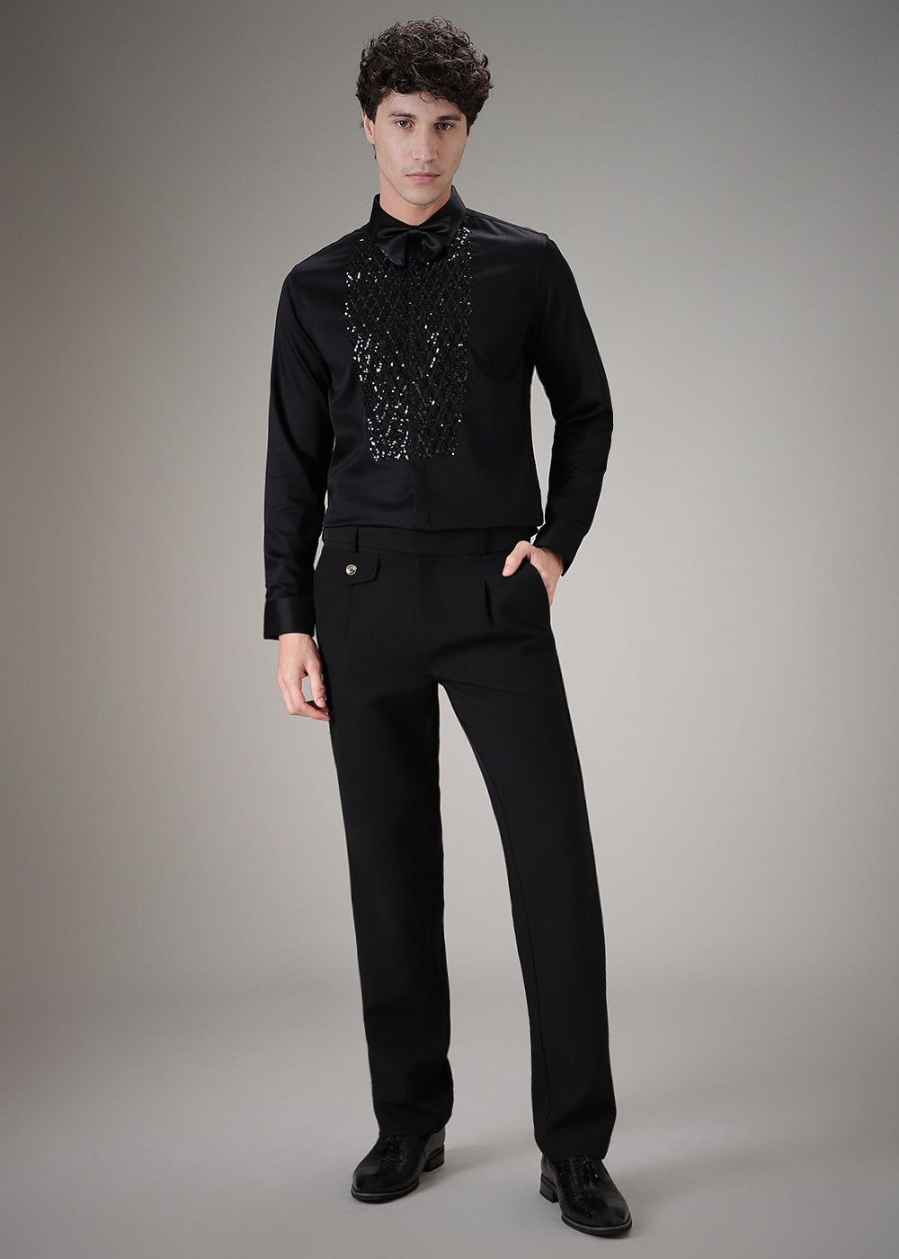 Black Sequence Designer Shirt