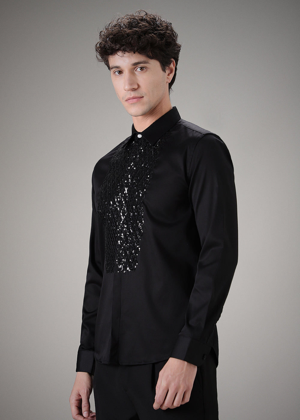 Black Sequence Designer Shirt