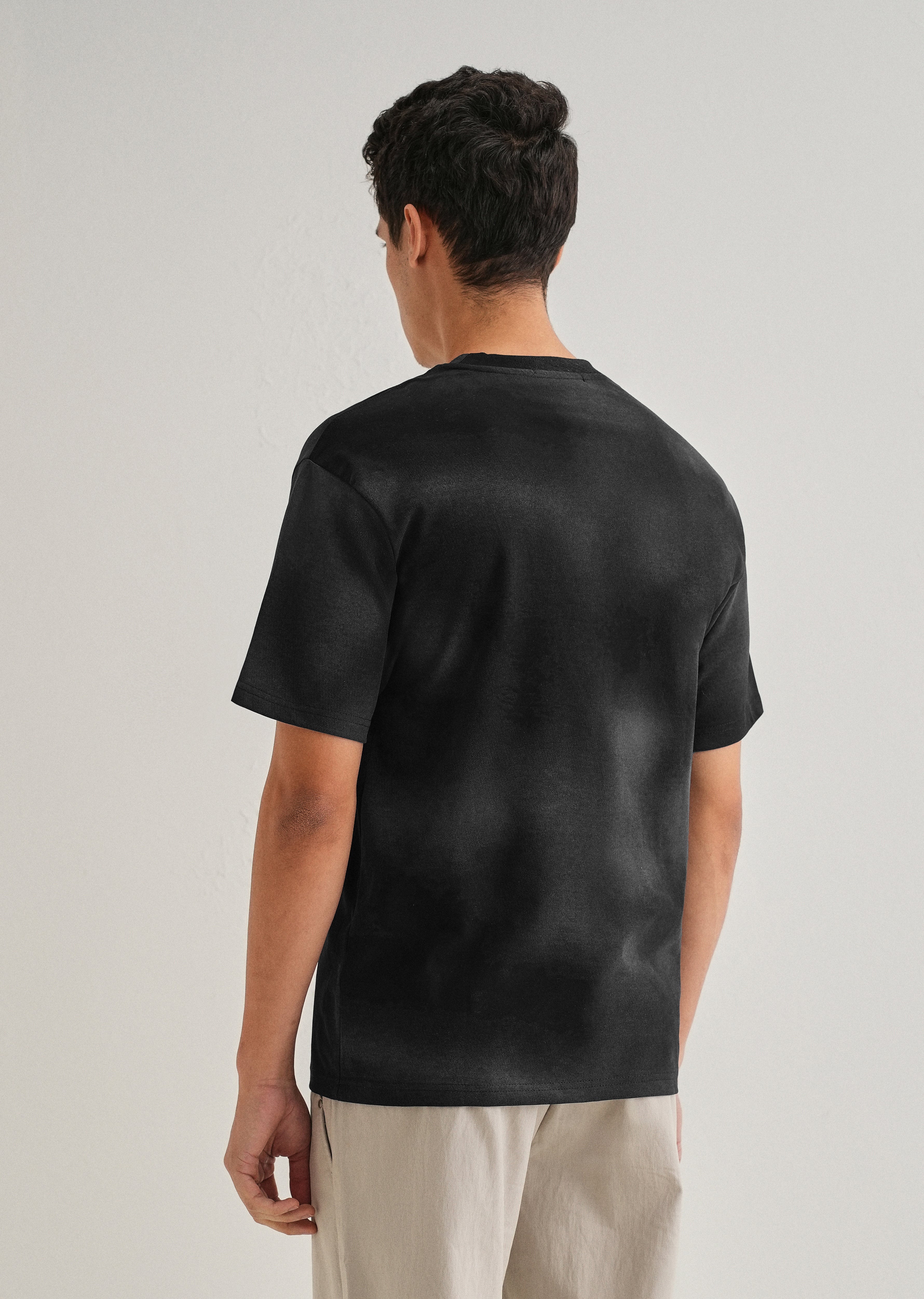 Black Smudge Wash Oversized T-shirt