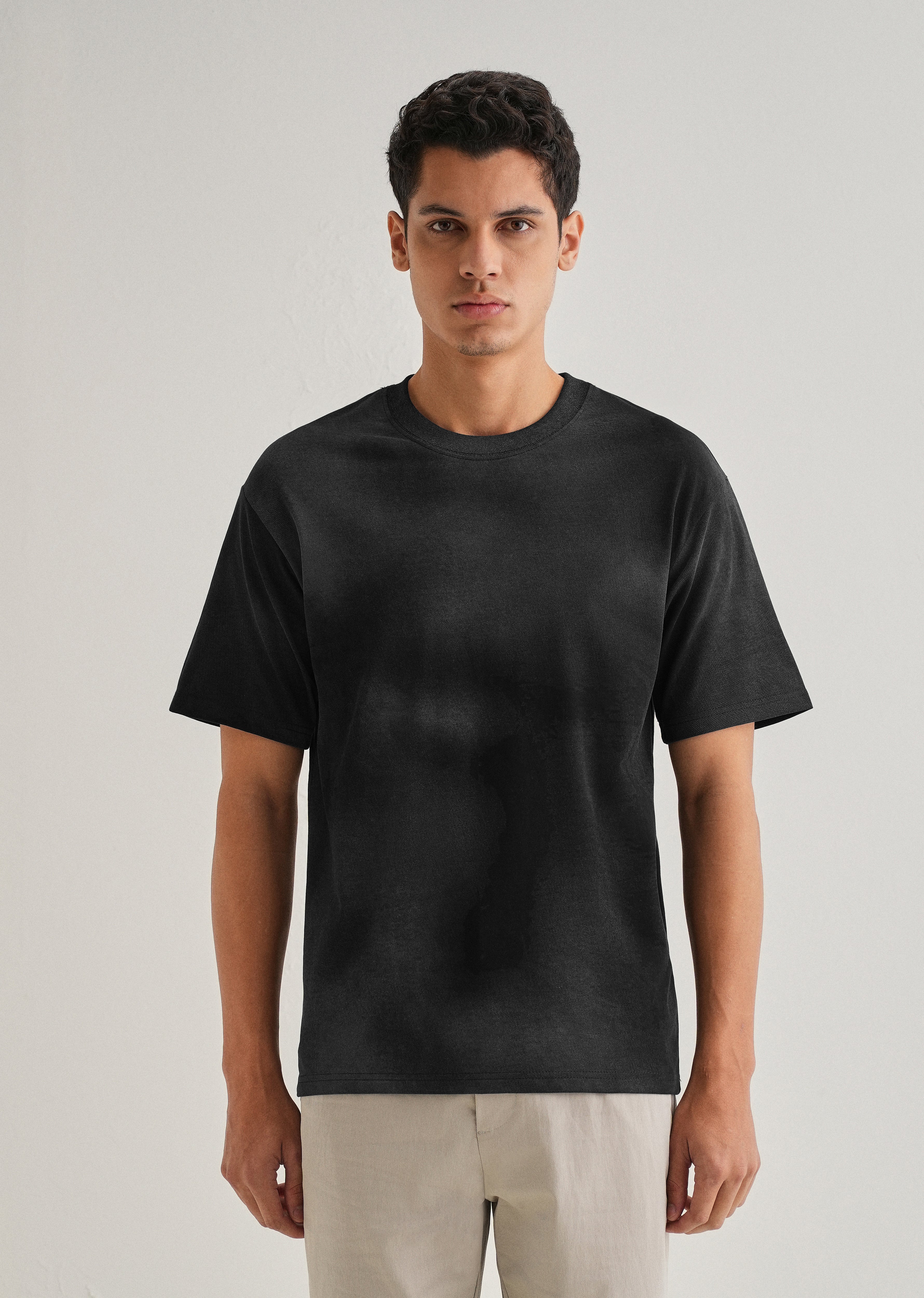 Black Smudge Wash Oversized T-shirt