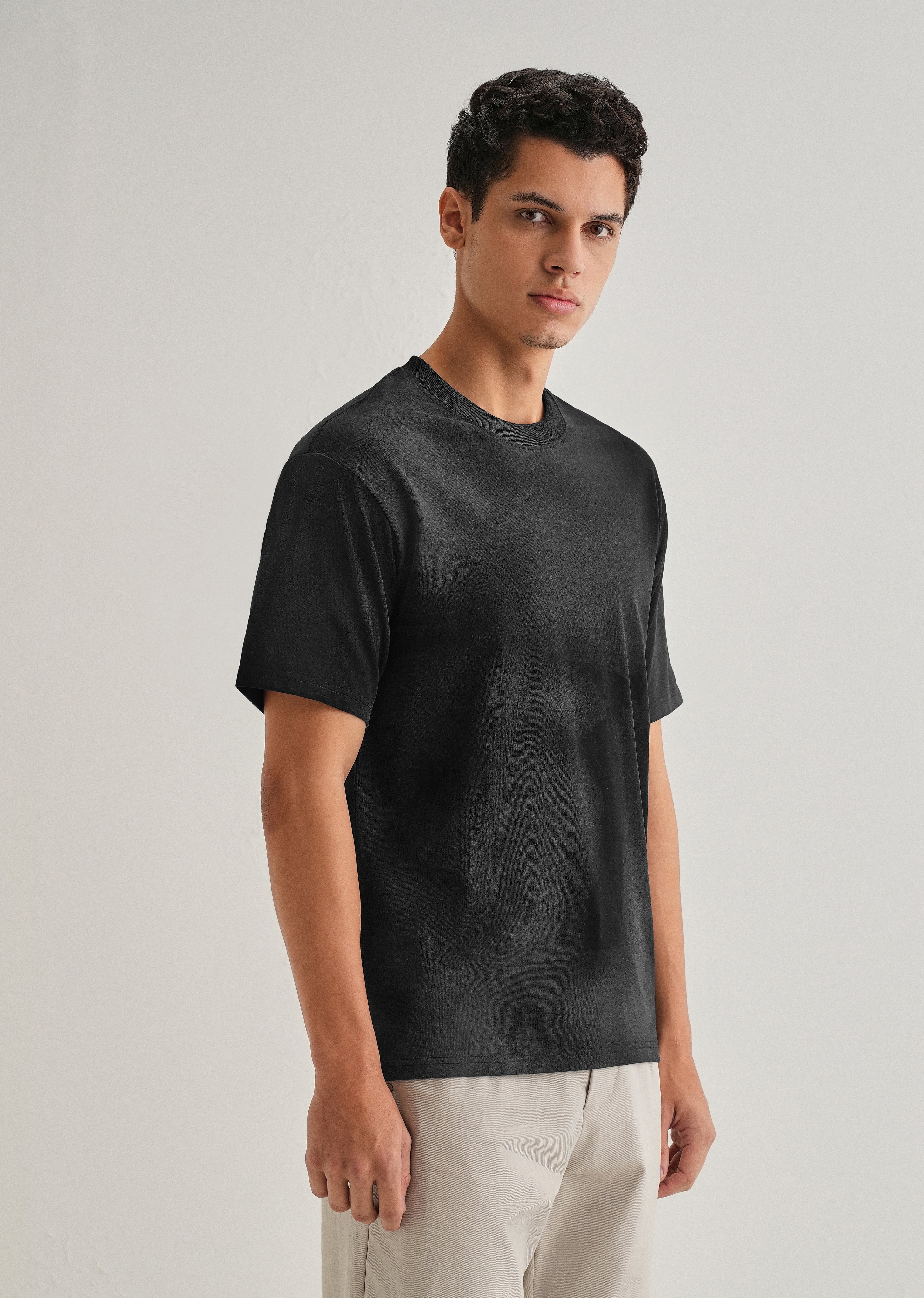 Black Smudge Wash Oversized T-shirt