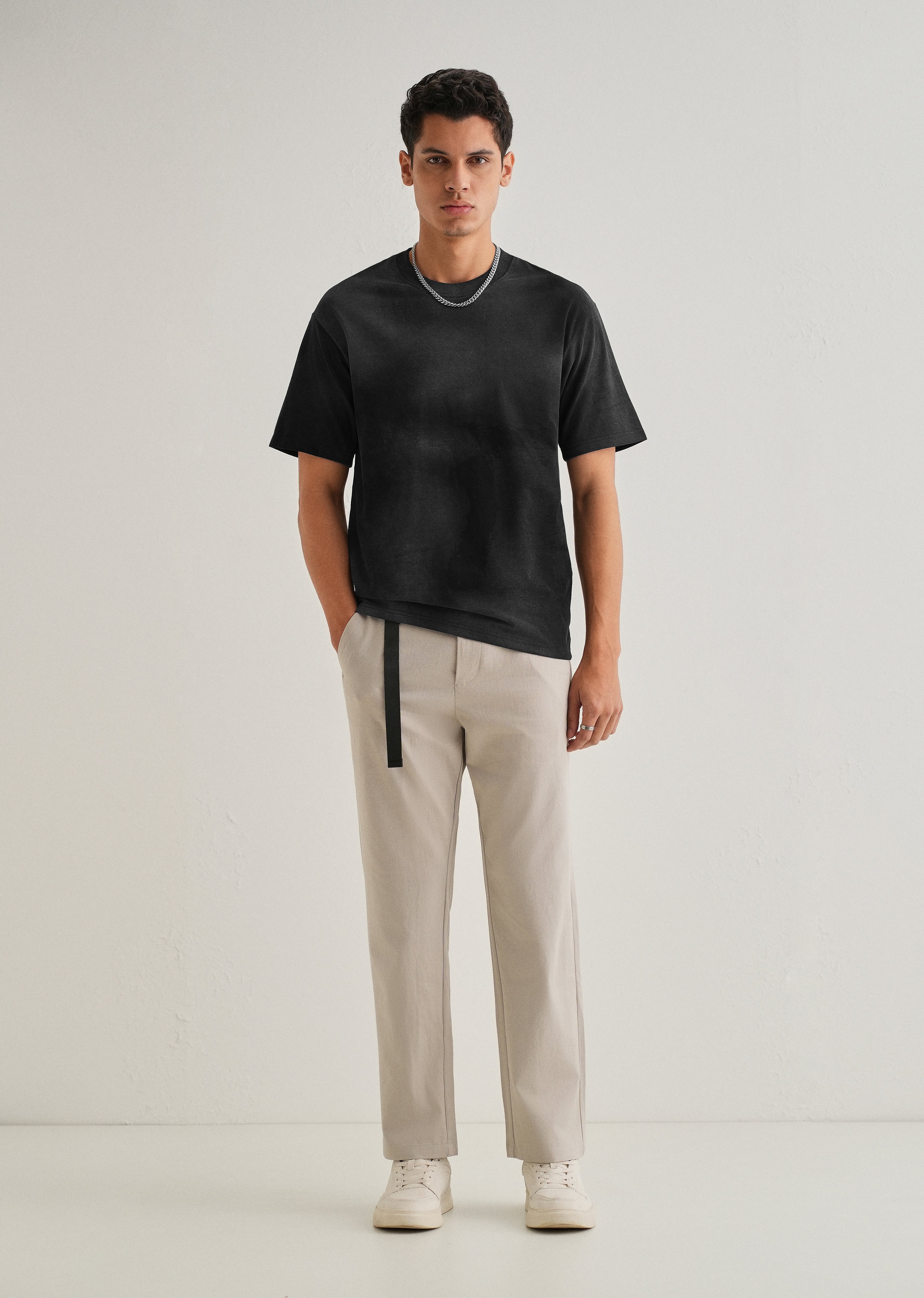 Black Smudge Wash Oversized T-shirt