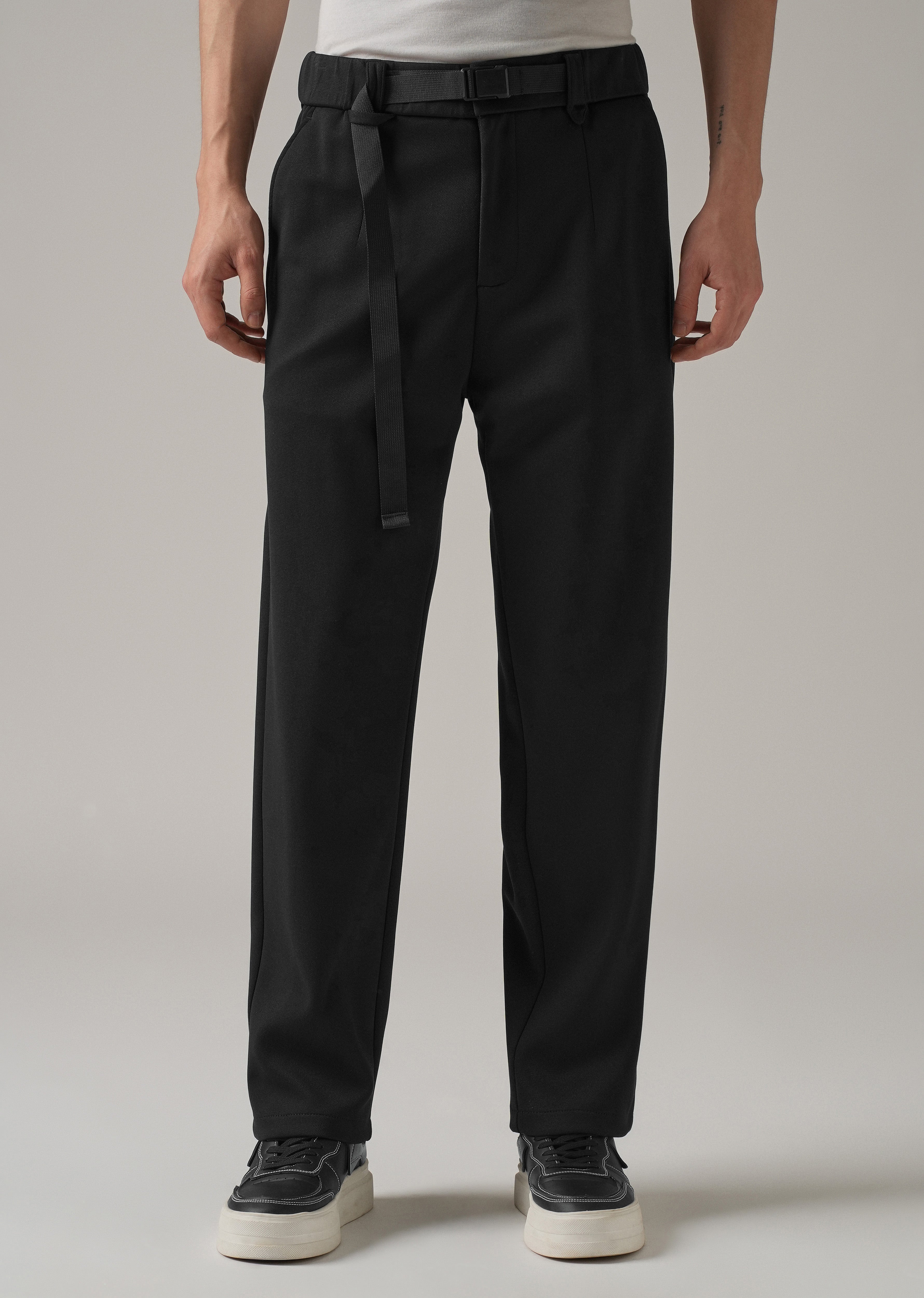 Black Stretch Elasticated Pant