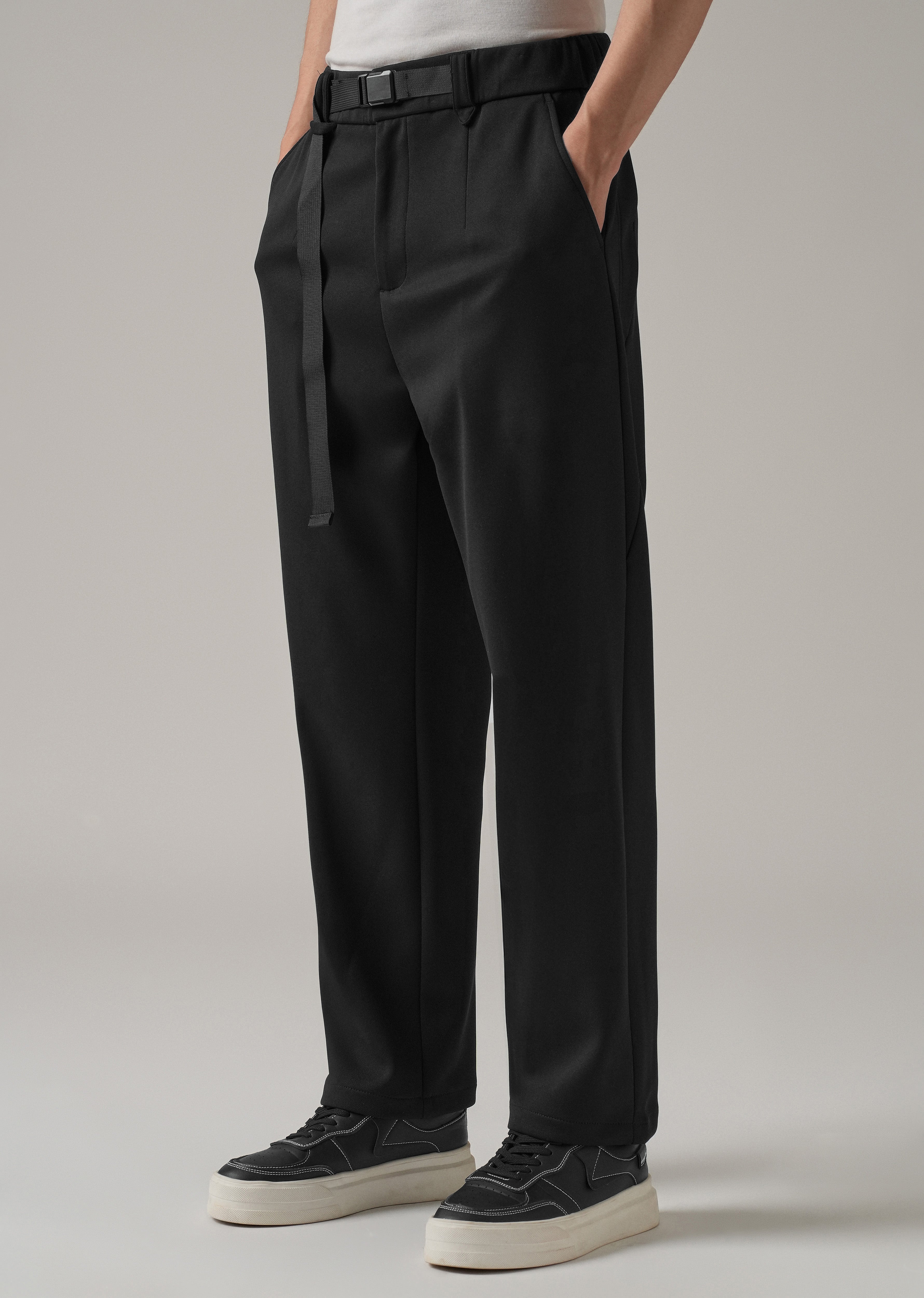Black Stretch Elasticated Pant