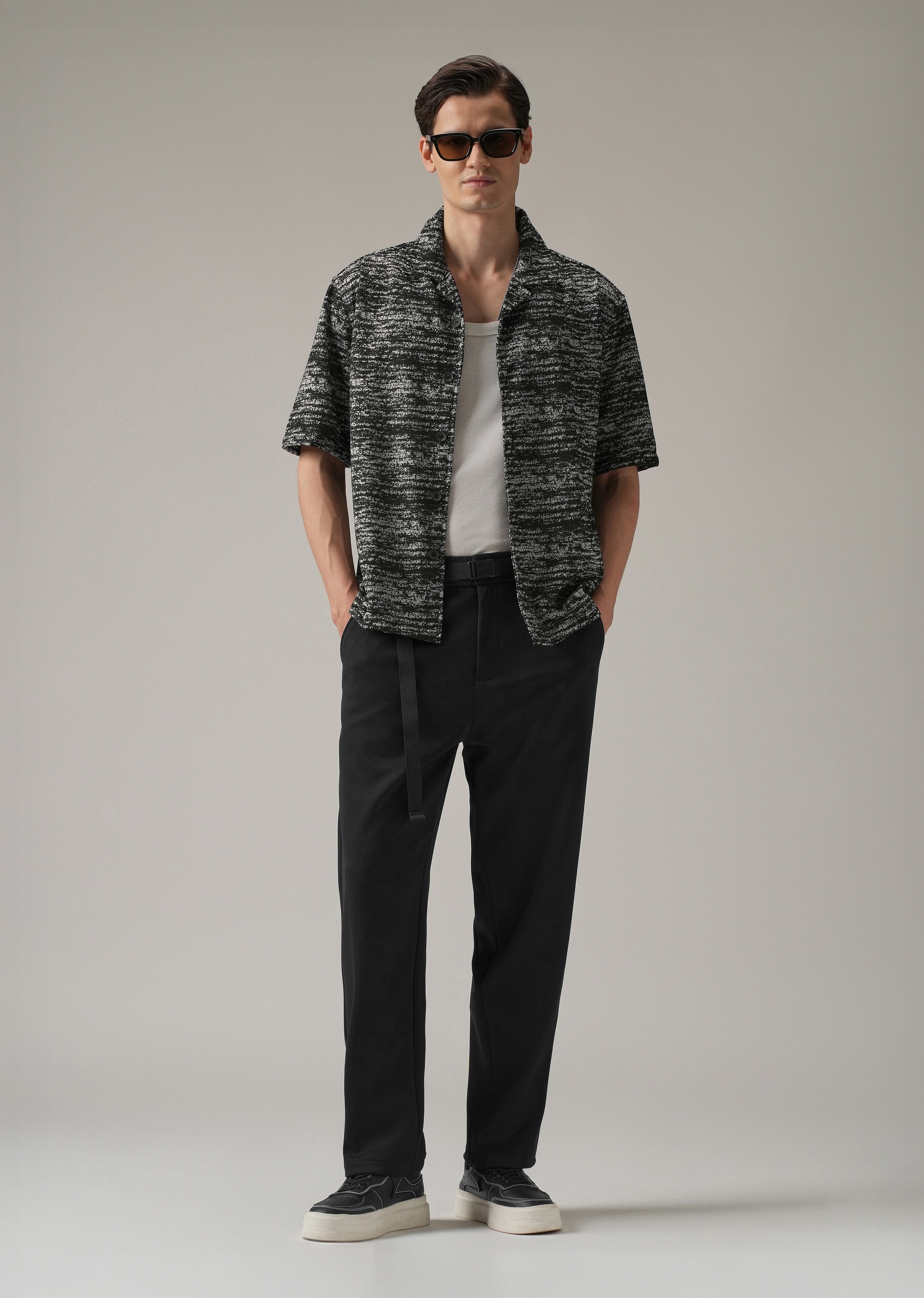 Black Stretch Elasticated Pant