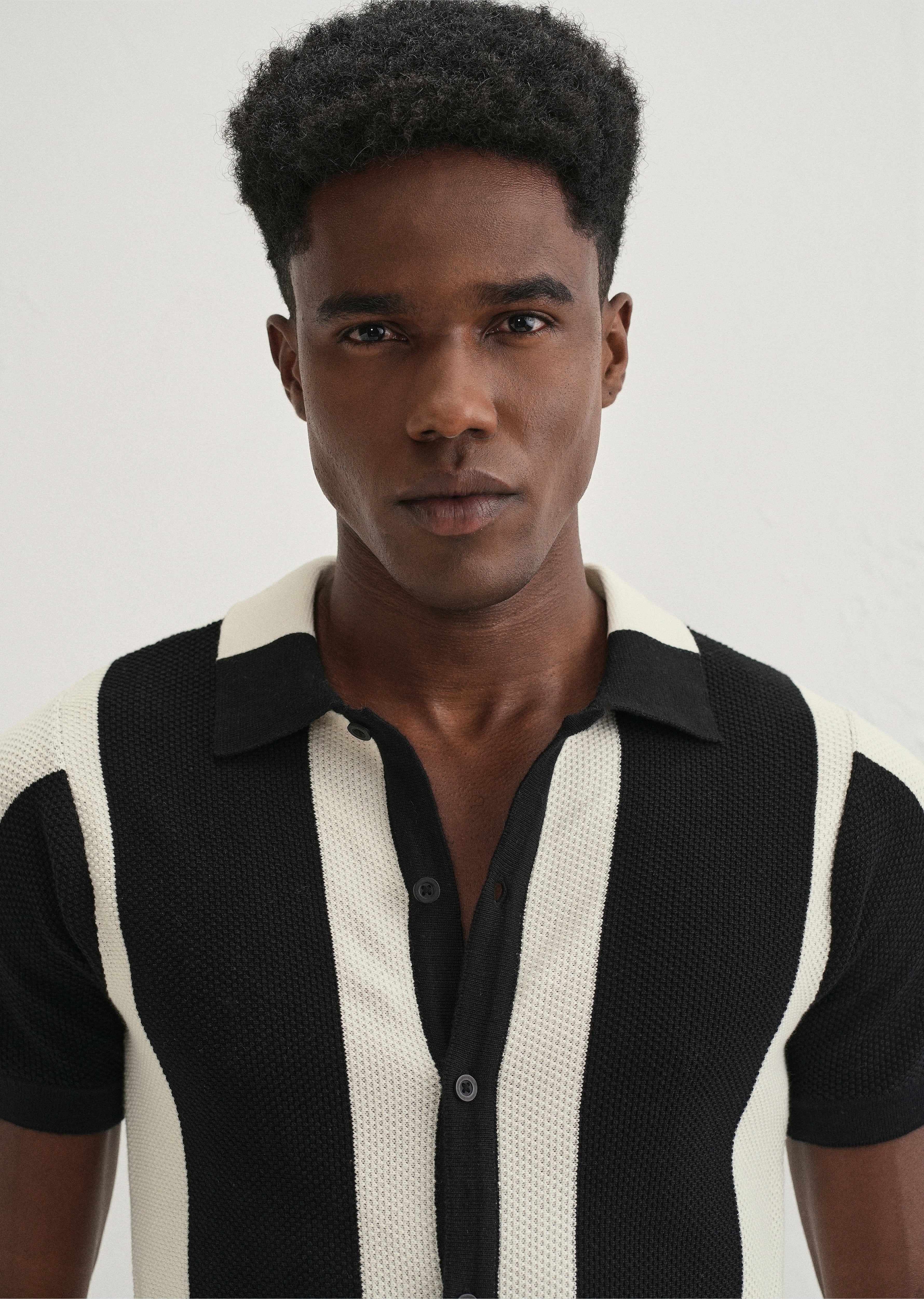 Black Stripe Knitted Shirt