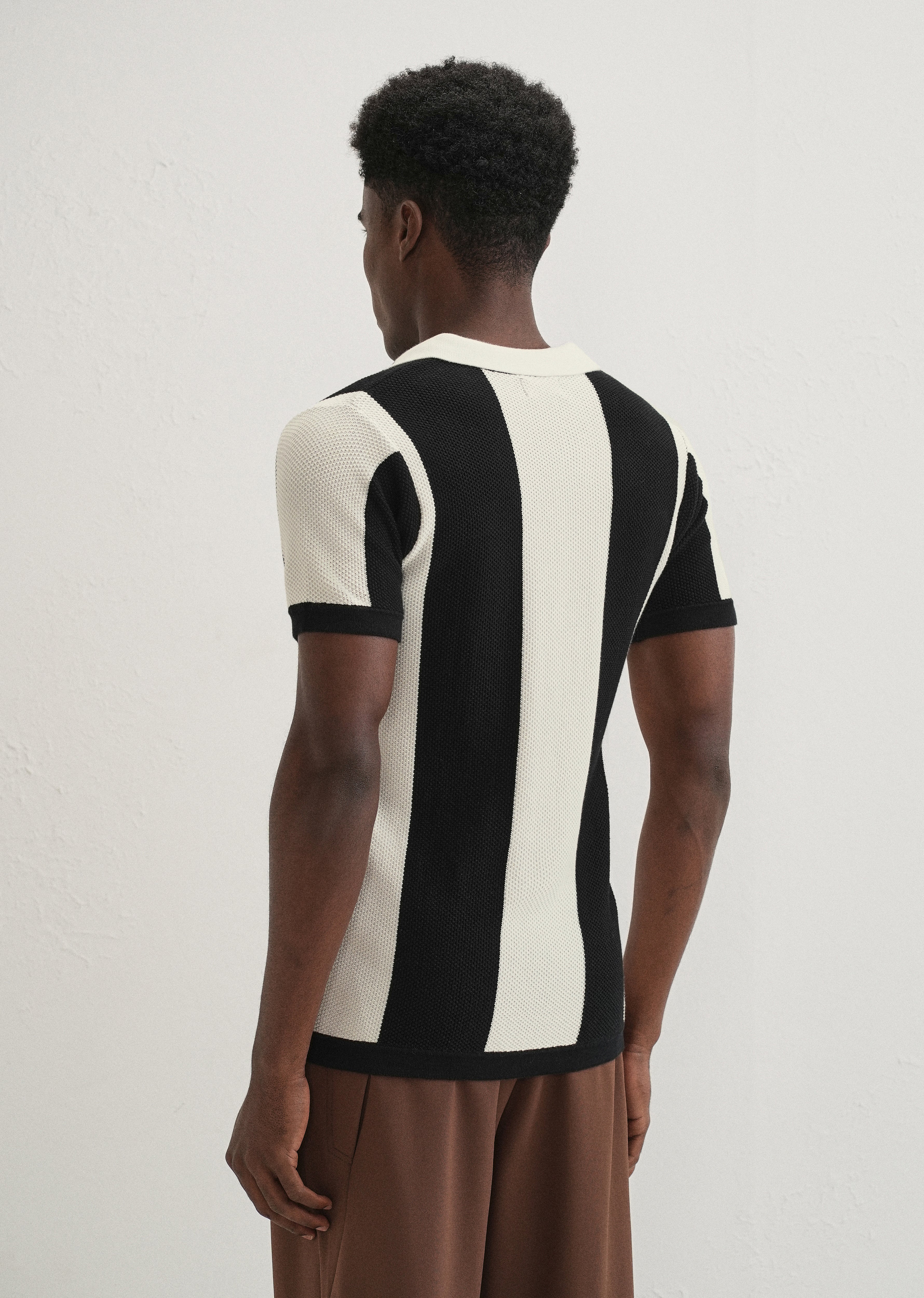 Black Stripe Knitted Shirt