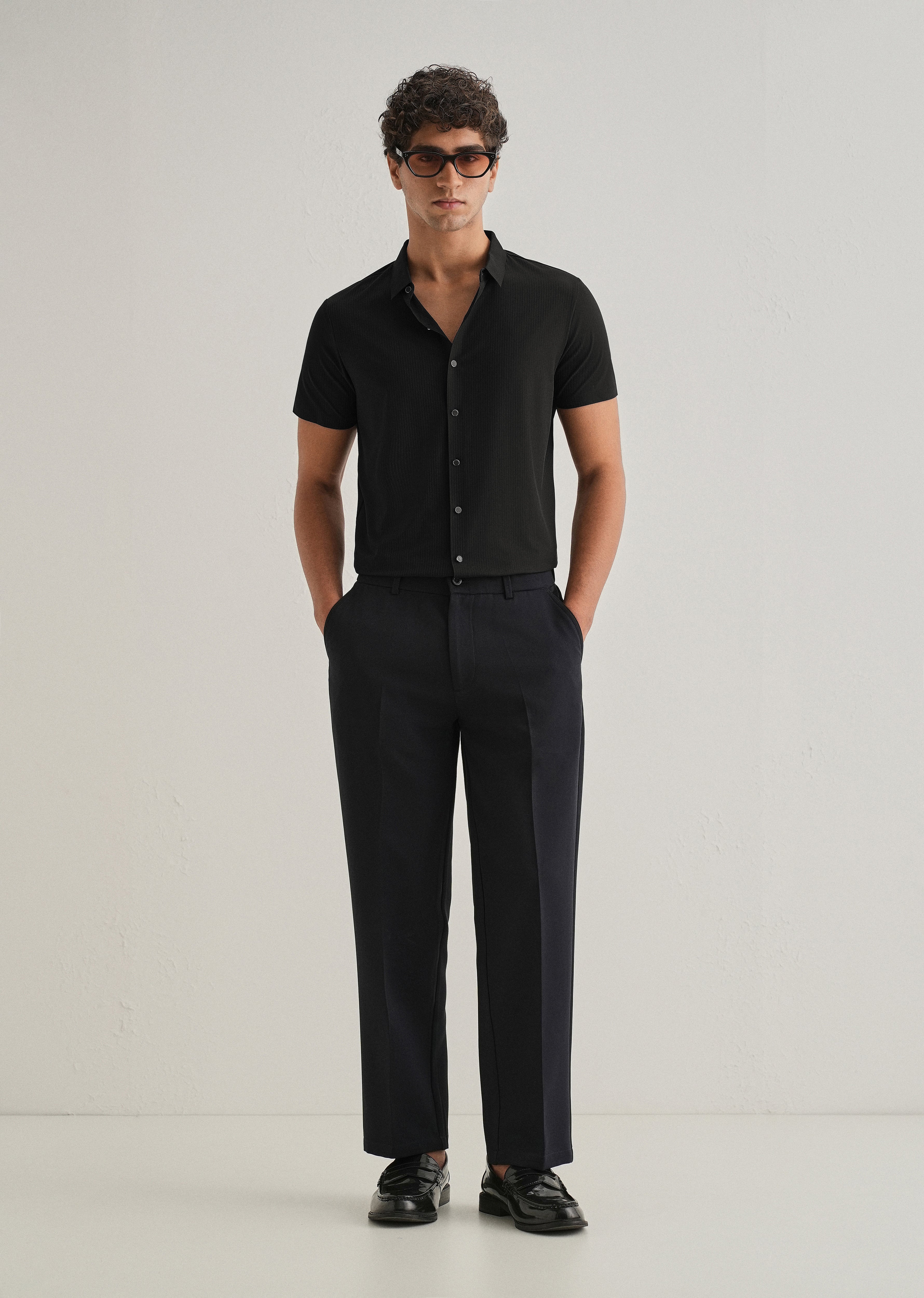 Black Stripe Seamless Shirt