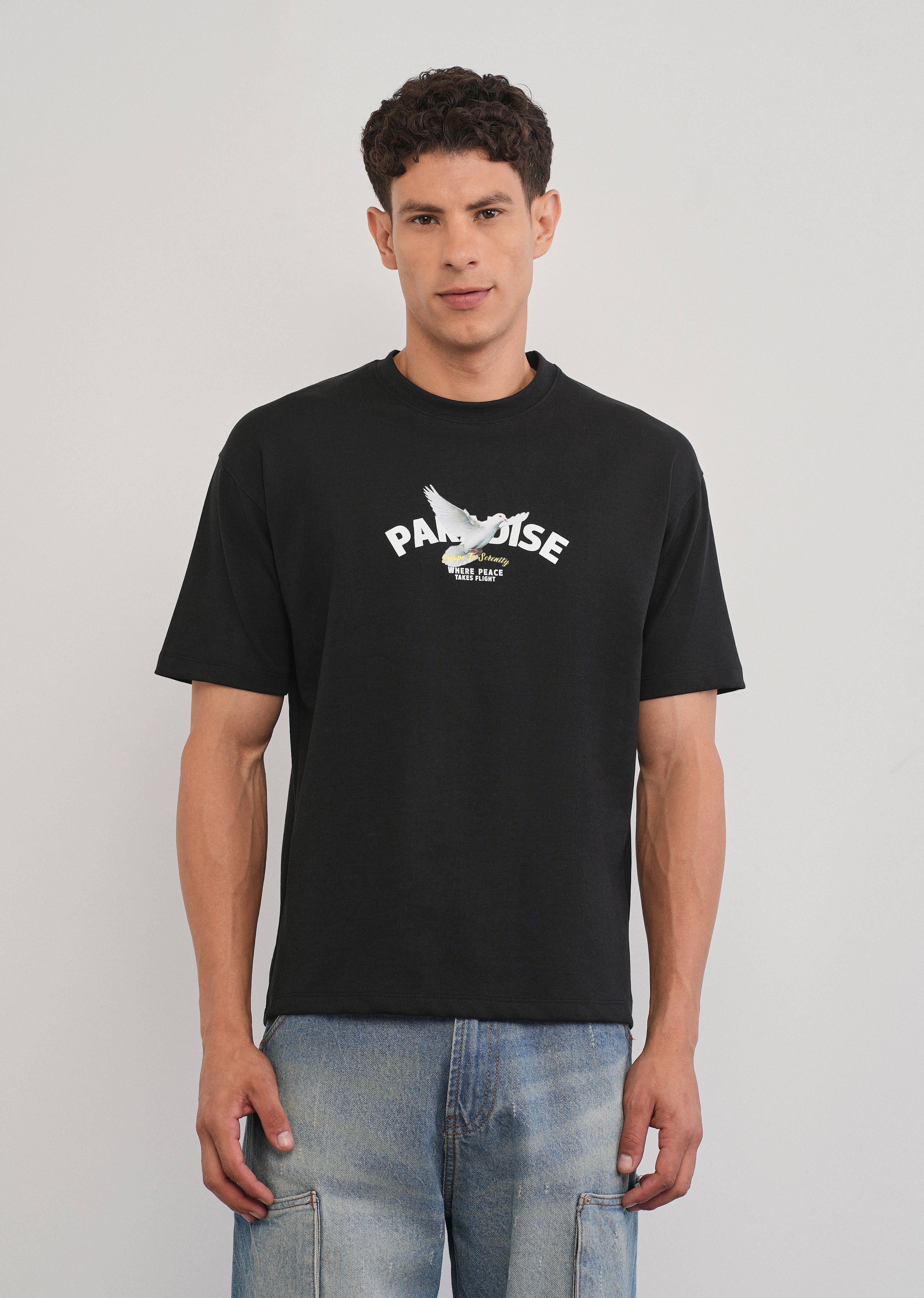 Black Paradise Graphic Print T-shirt