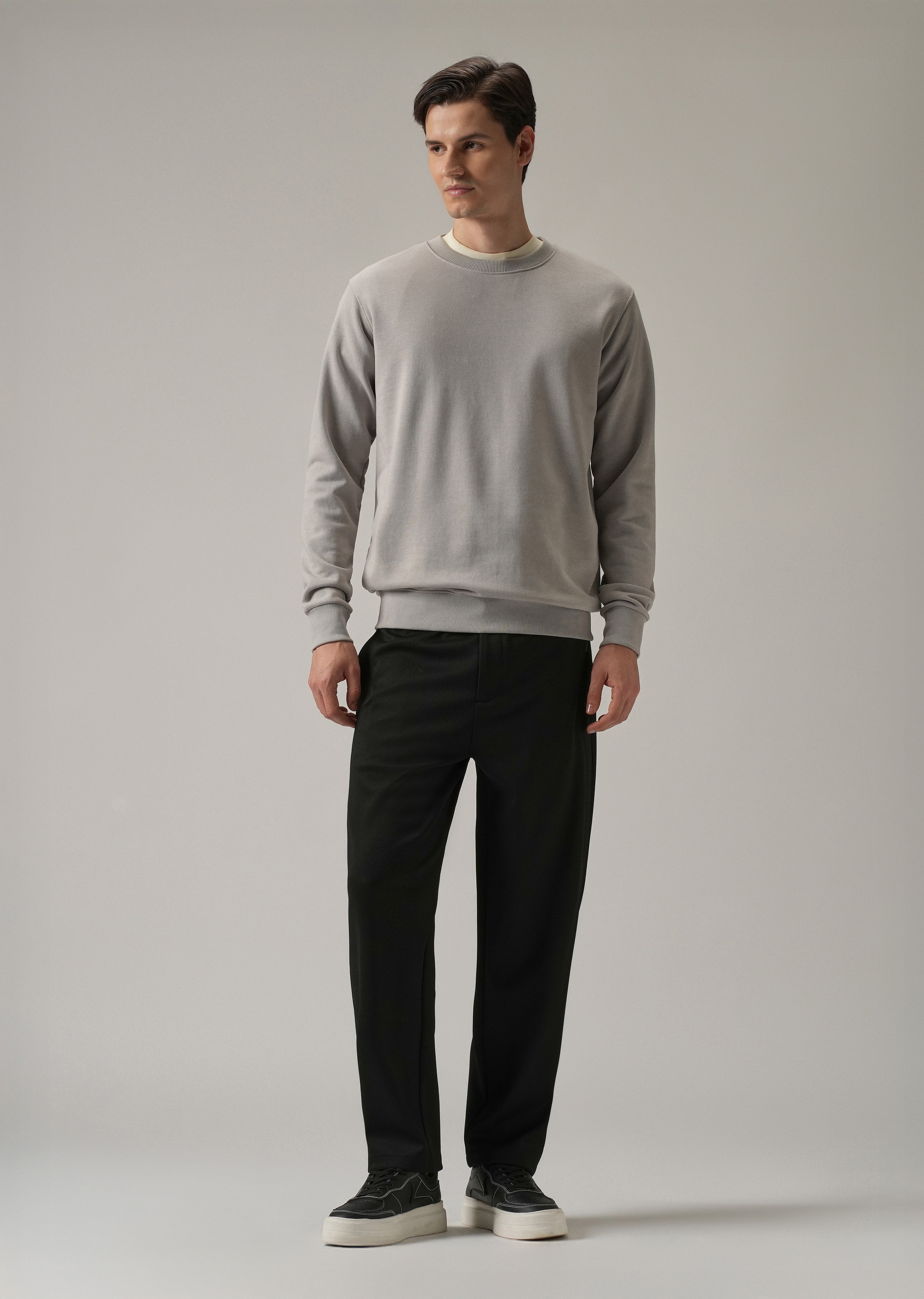 Black Textured Stretch Pant