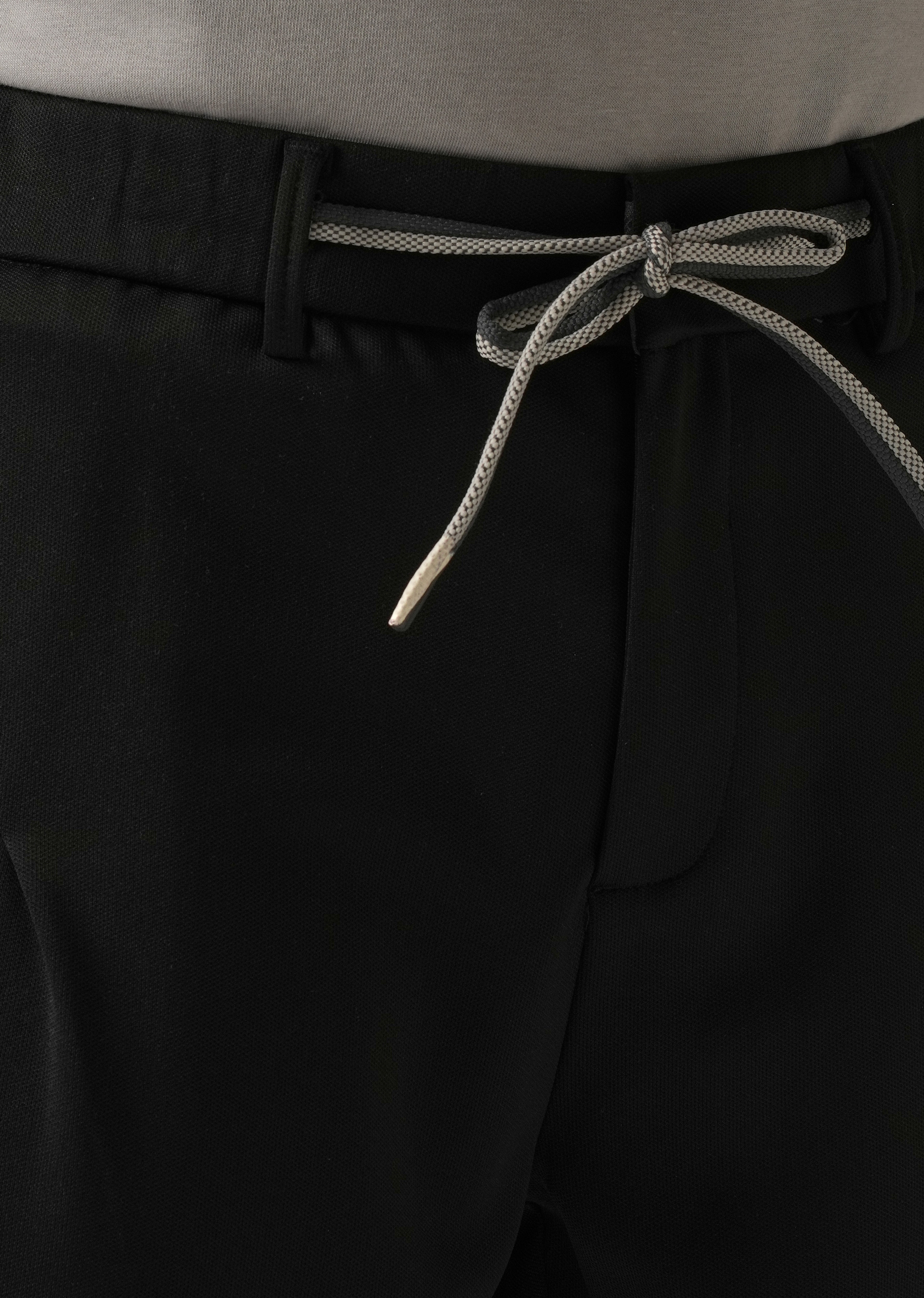 Black Textured Stretch Pant