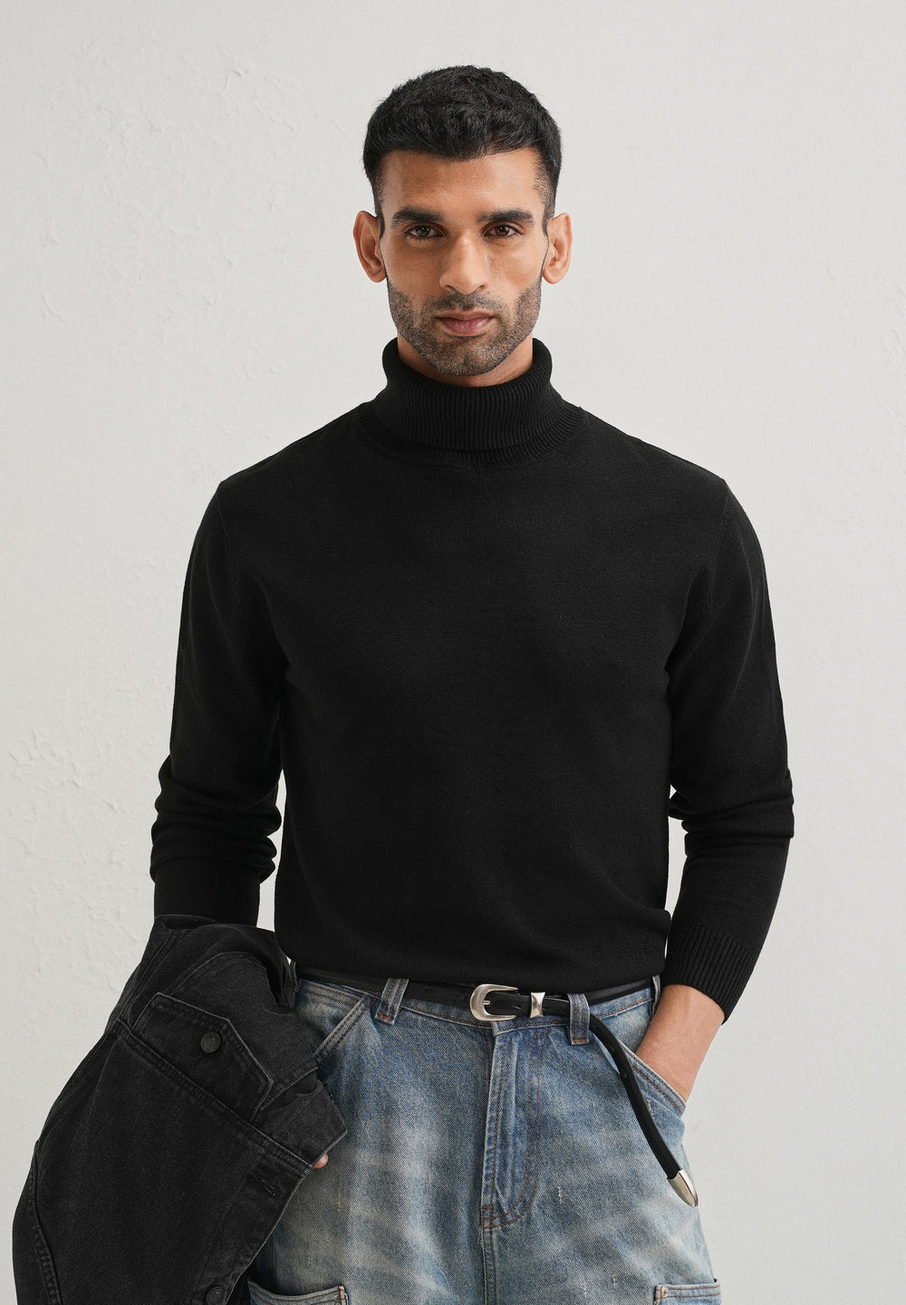 Black Turtle-Neck Sweater