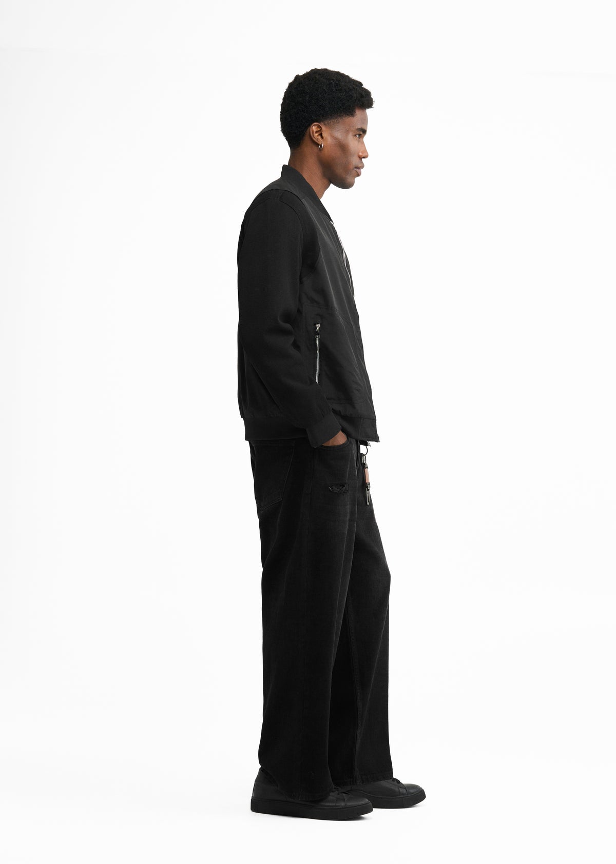 Black Utility Bomber Jacket