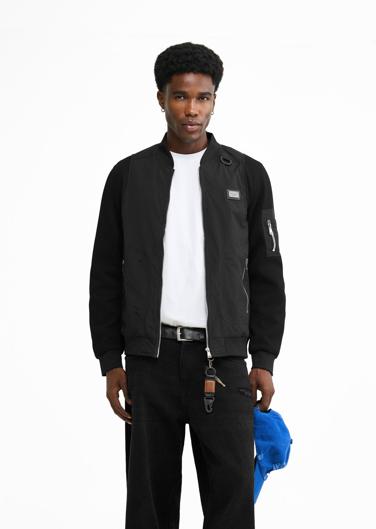 Black Utility Bomber Jacket