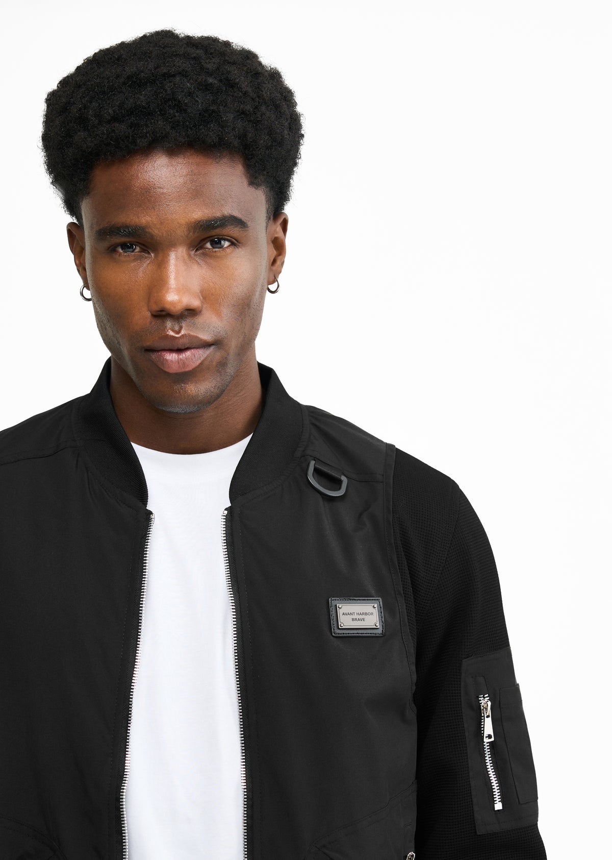 Black Utility Bomber Jacket