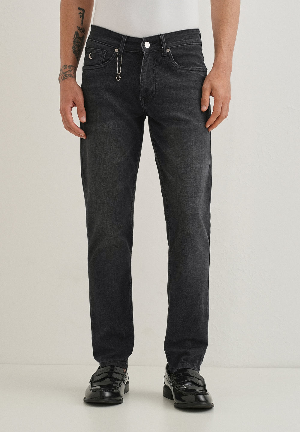 Black Wash Ankle Fit Jeans