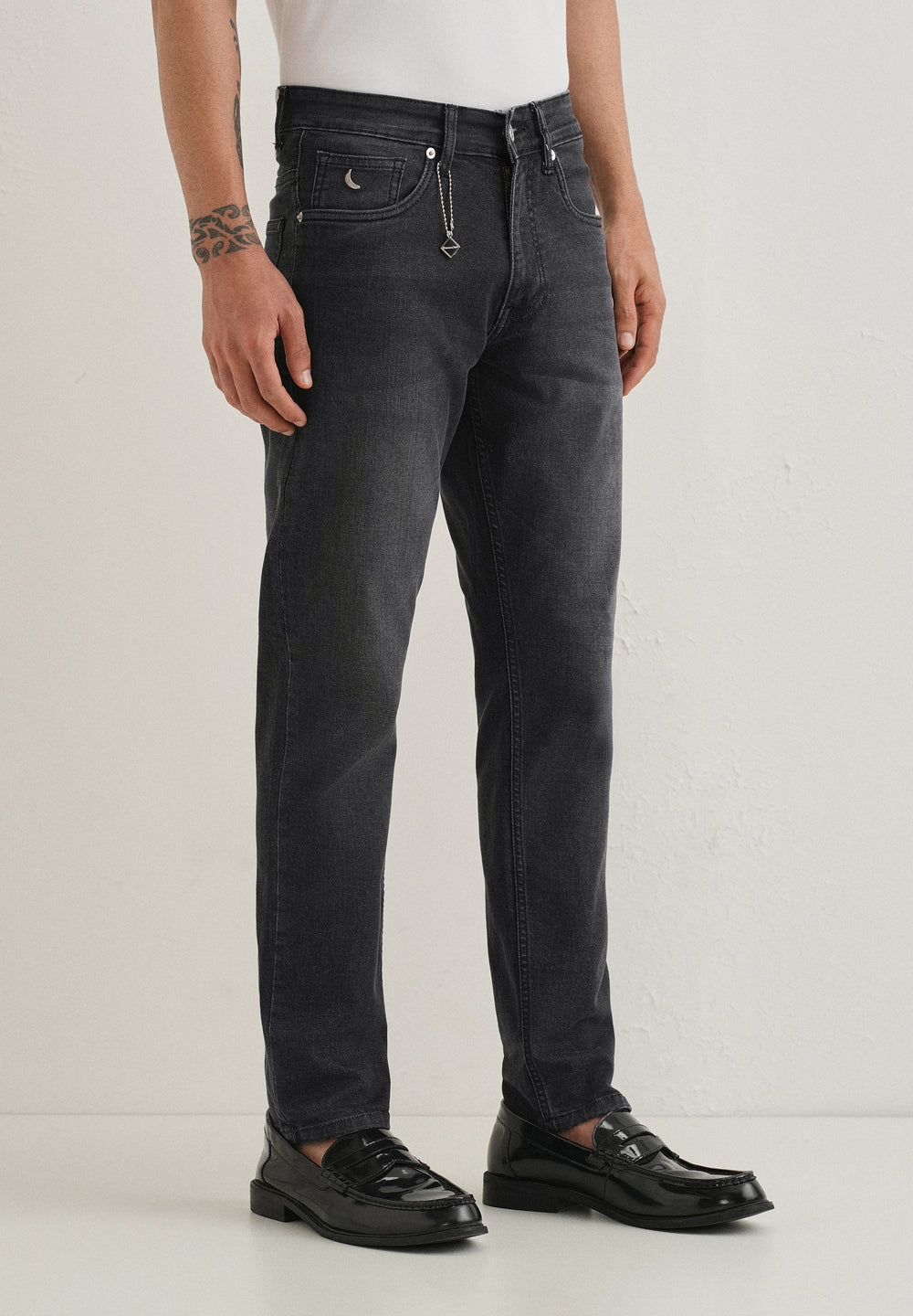 Black Wash Ankle Fit Jeans