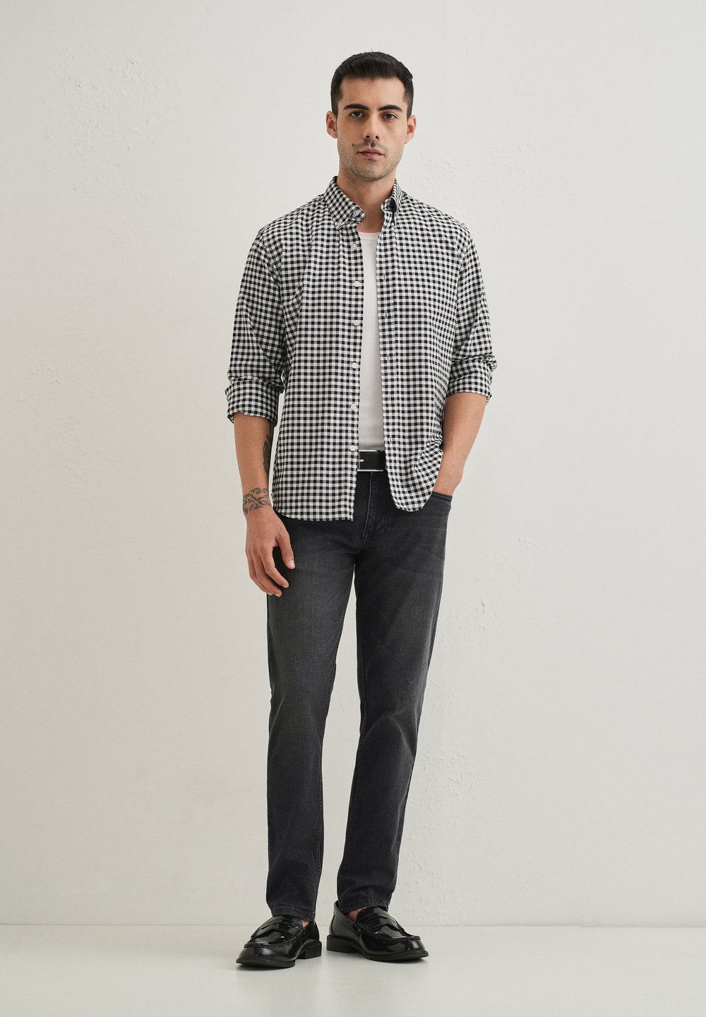 Black Wash Ankle Fit Jeans