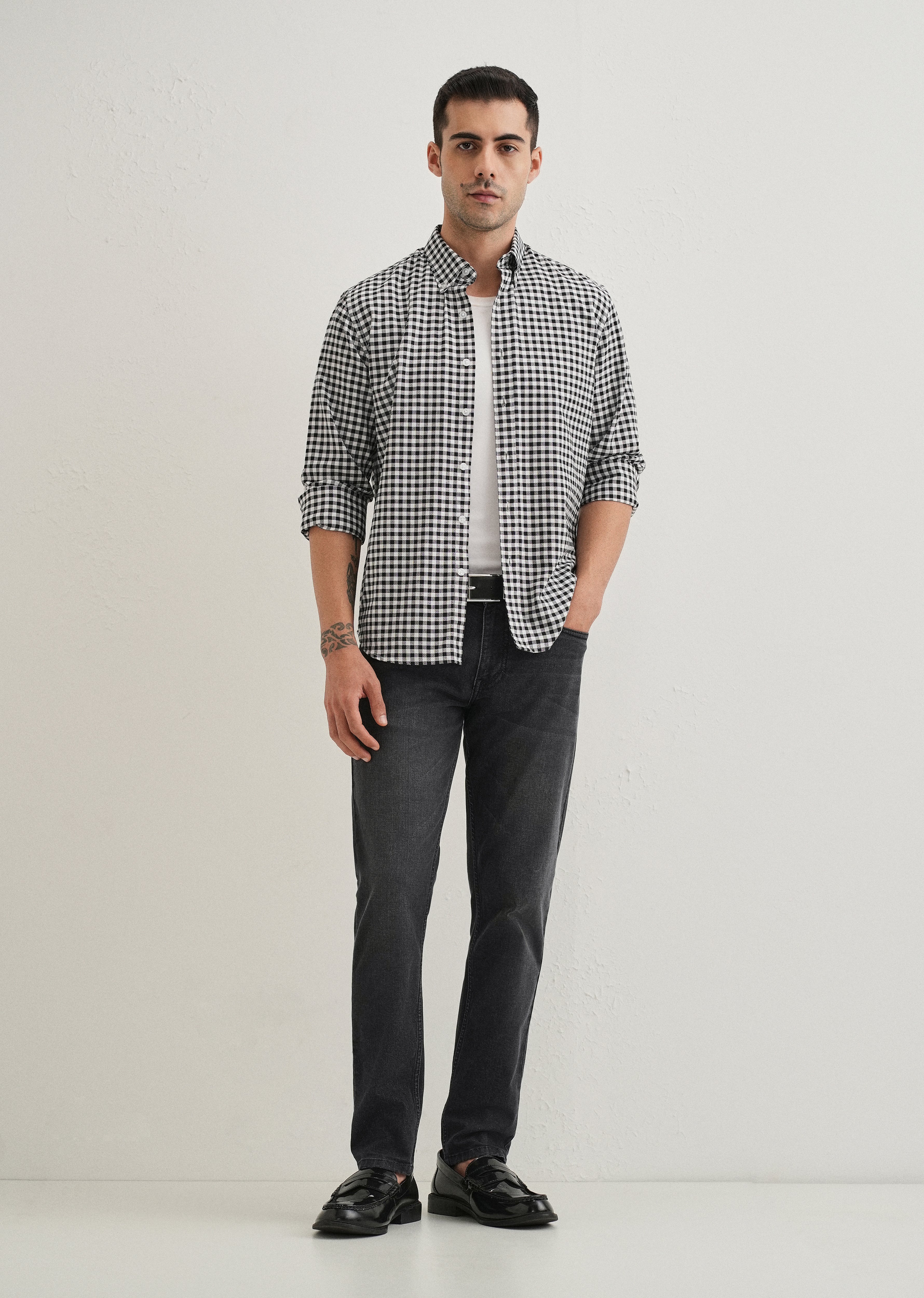Black Wash Ankle Fit Jeans