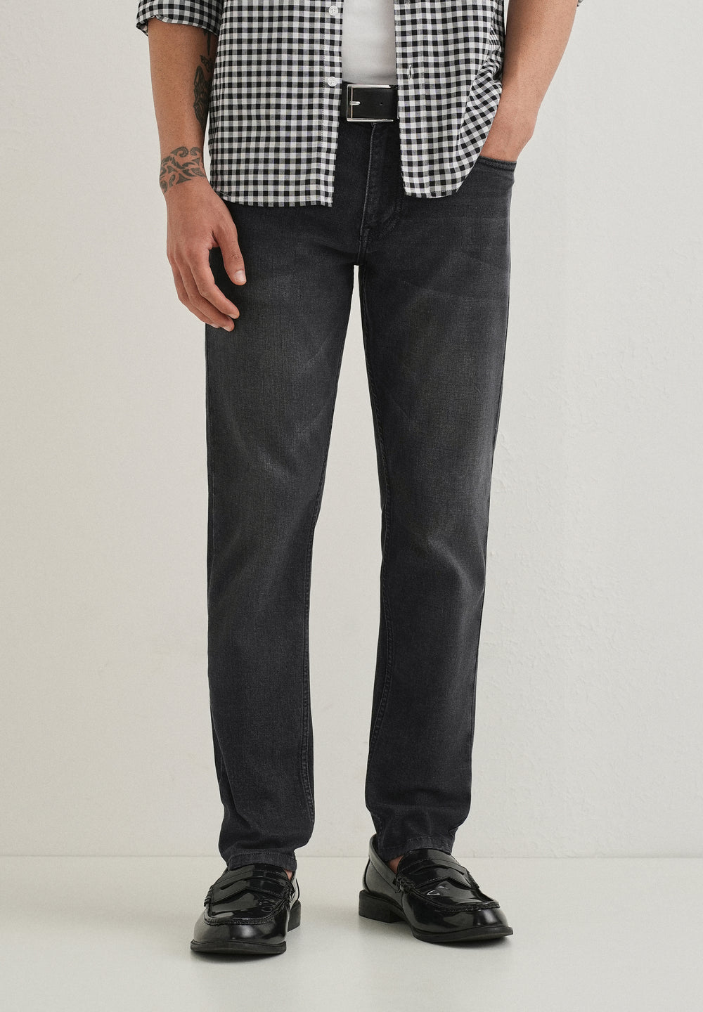 Black Wash Ankle Fit Jeans