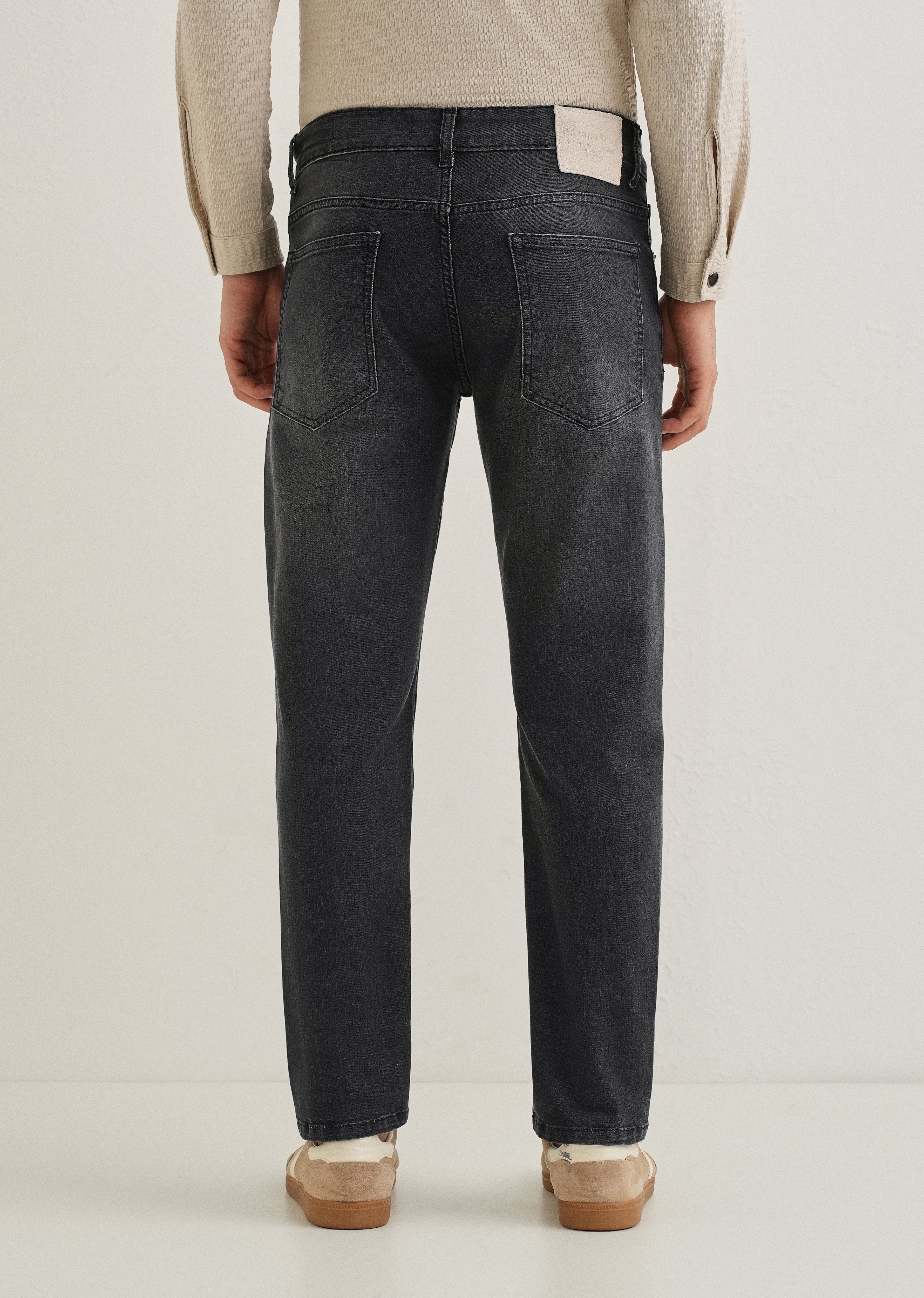 Black Wash Carrot Fit Jeans