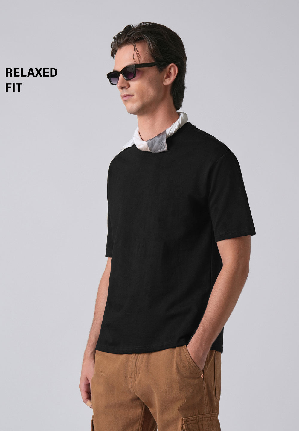 Black Basic Relaxed Fit T-shirt