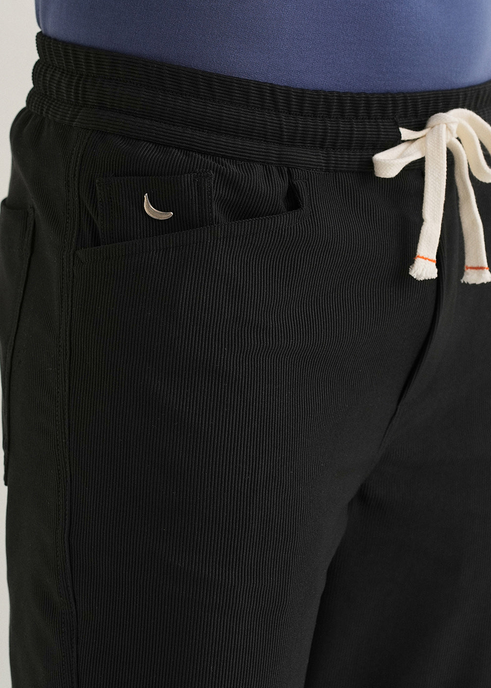Black Straight Fit Corduroy Pants