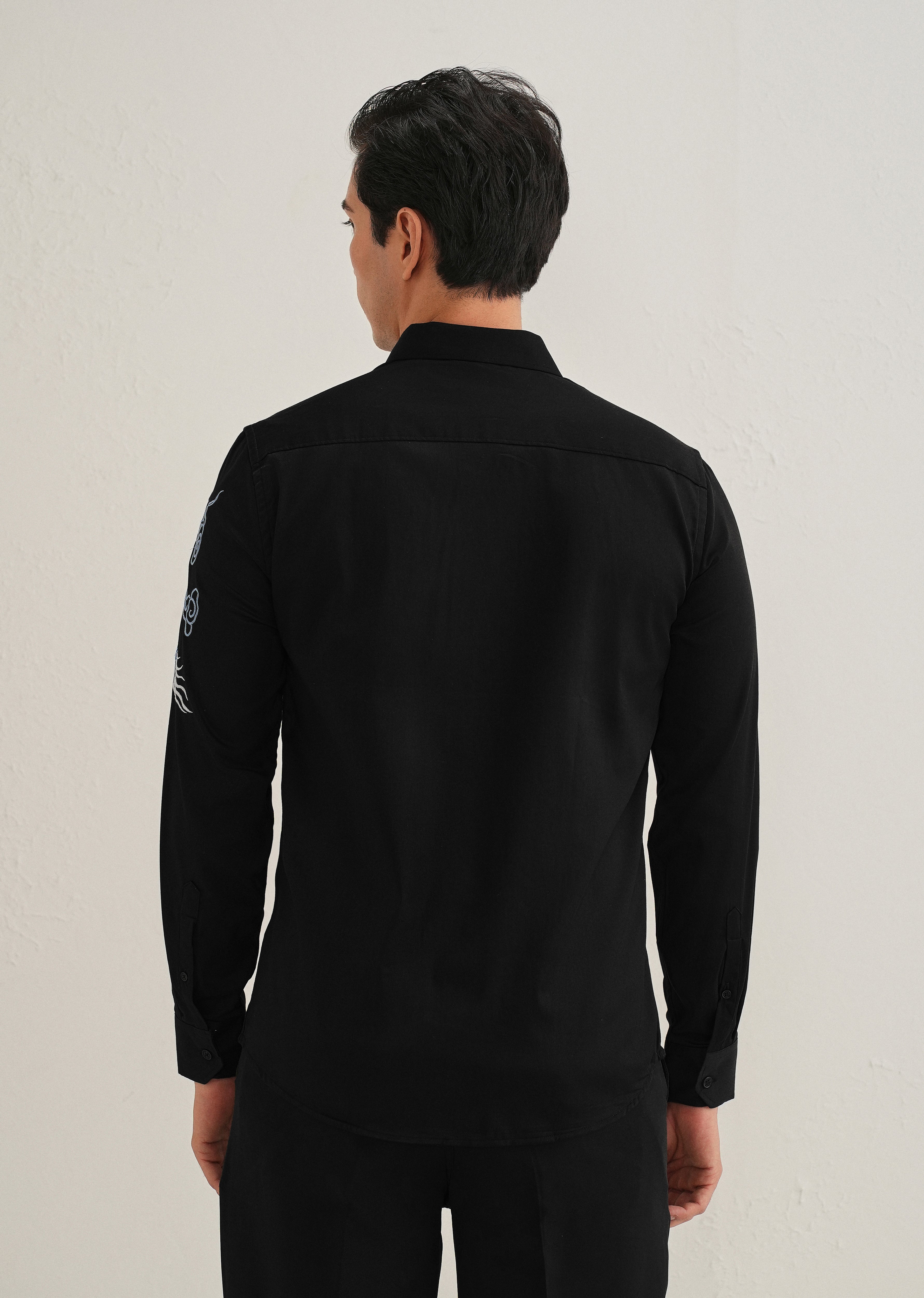 Black Dragon Embroidery Shirt