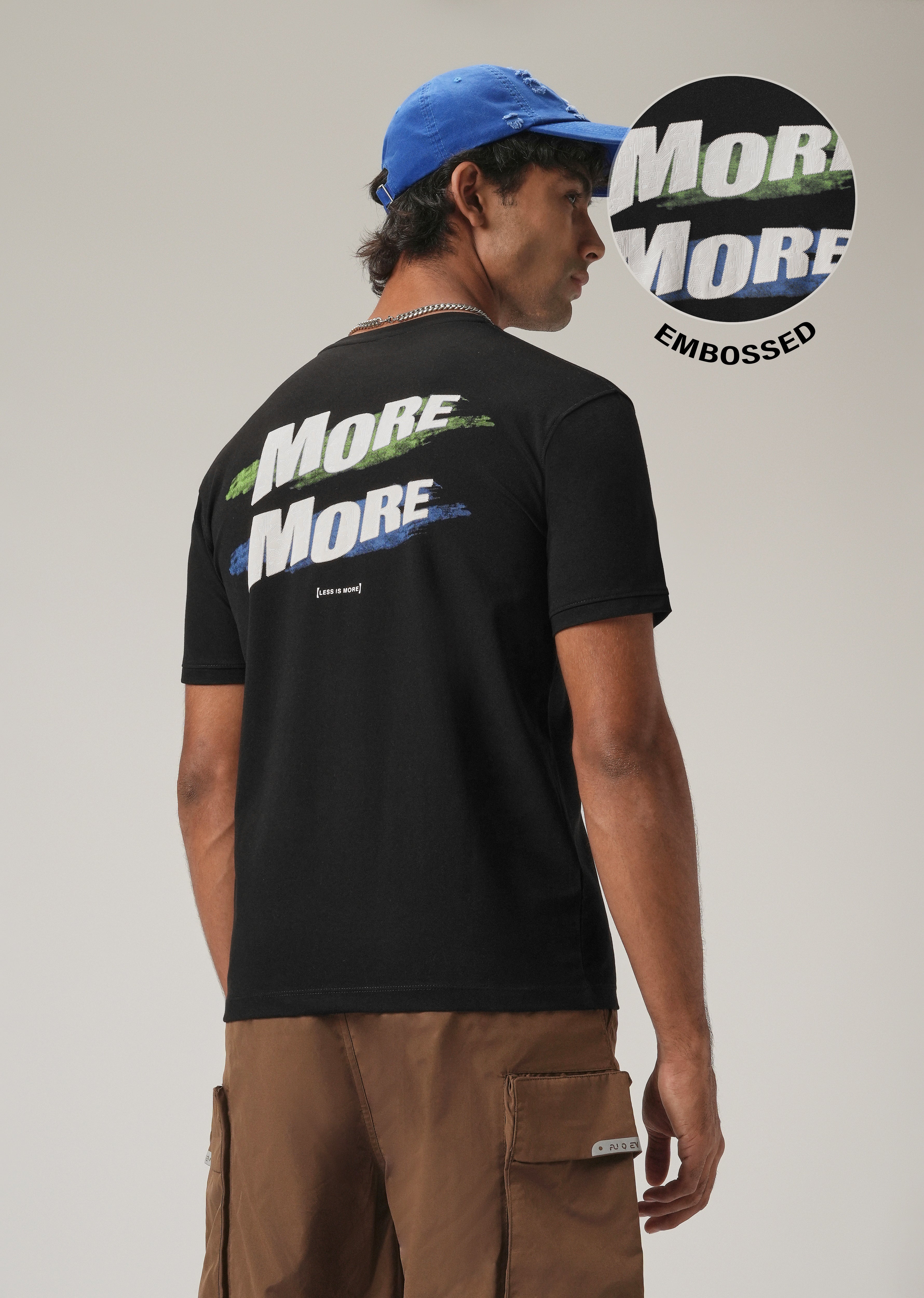 Black Embossed Slim Fit T-Shirt