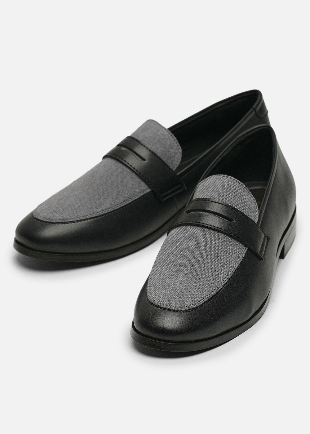 Black & Grey Dual-Tone Loafers